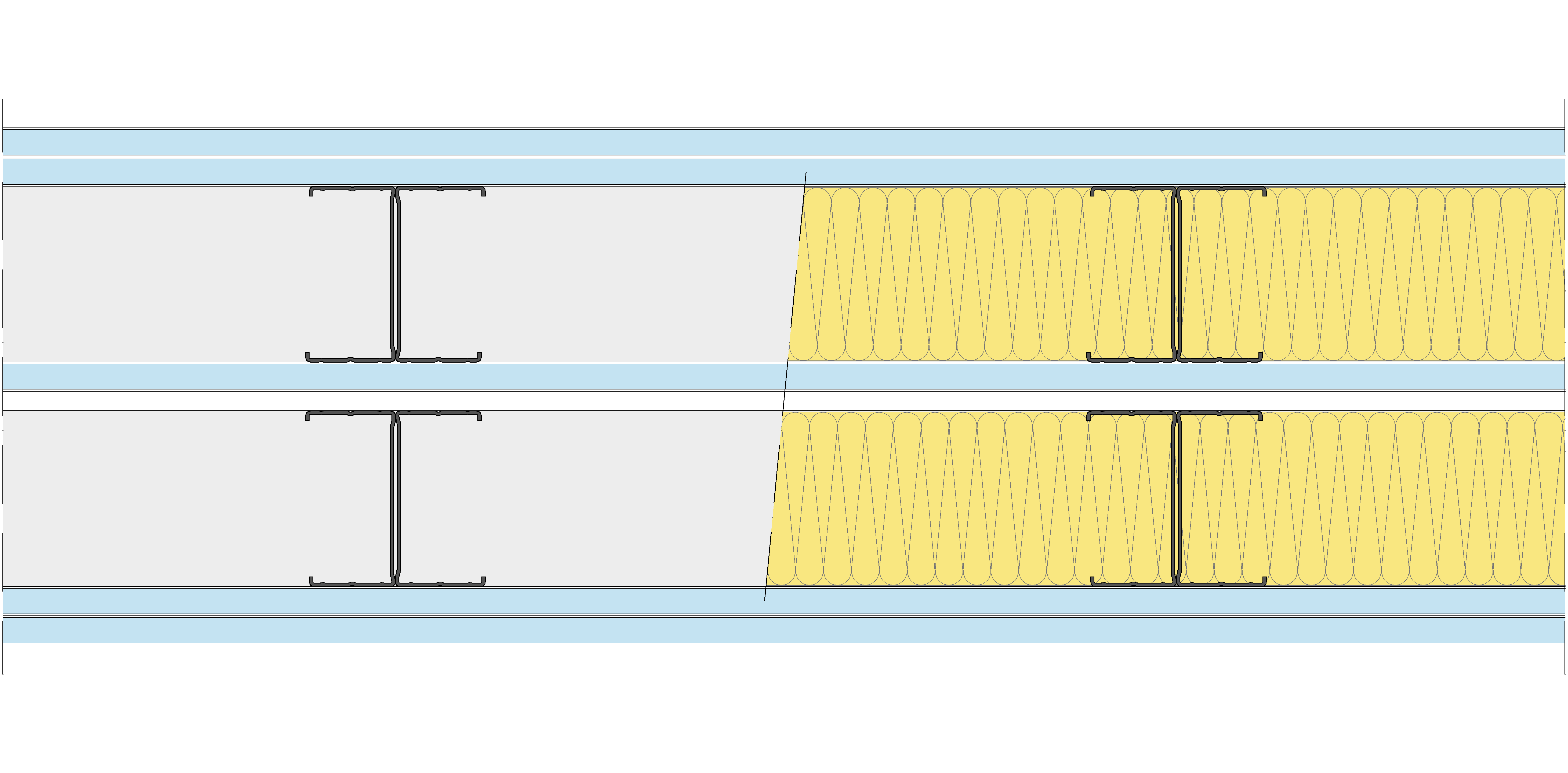 Tabique Pladur® 255/400 (90-45H+15+e+90-45H) 5OMNIA 2MW Libre