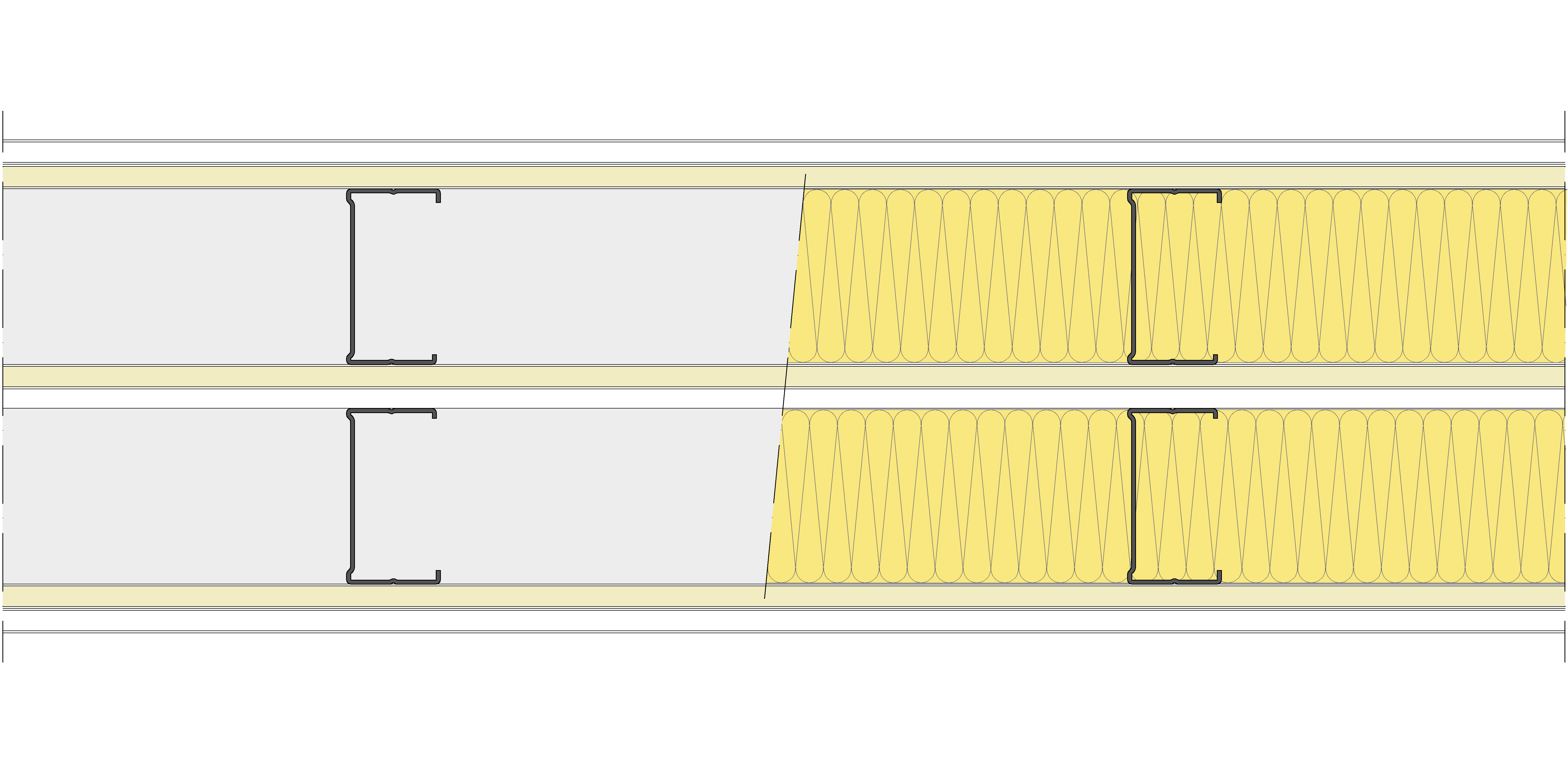 Tabique Pladur® 242,5/400 (90+12,5+e+90) 1N A1-3N-1N A1 2MW Libre