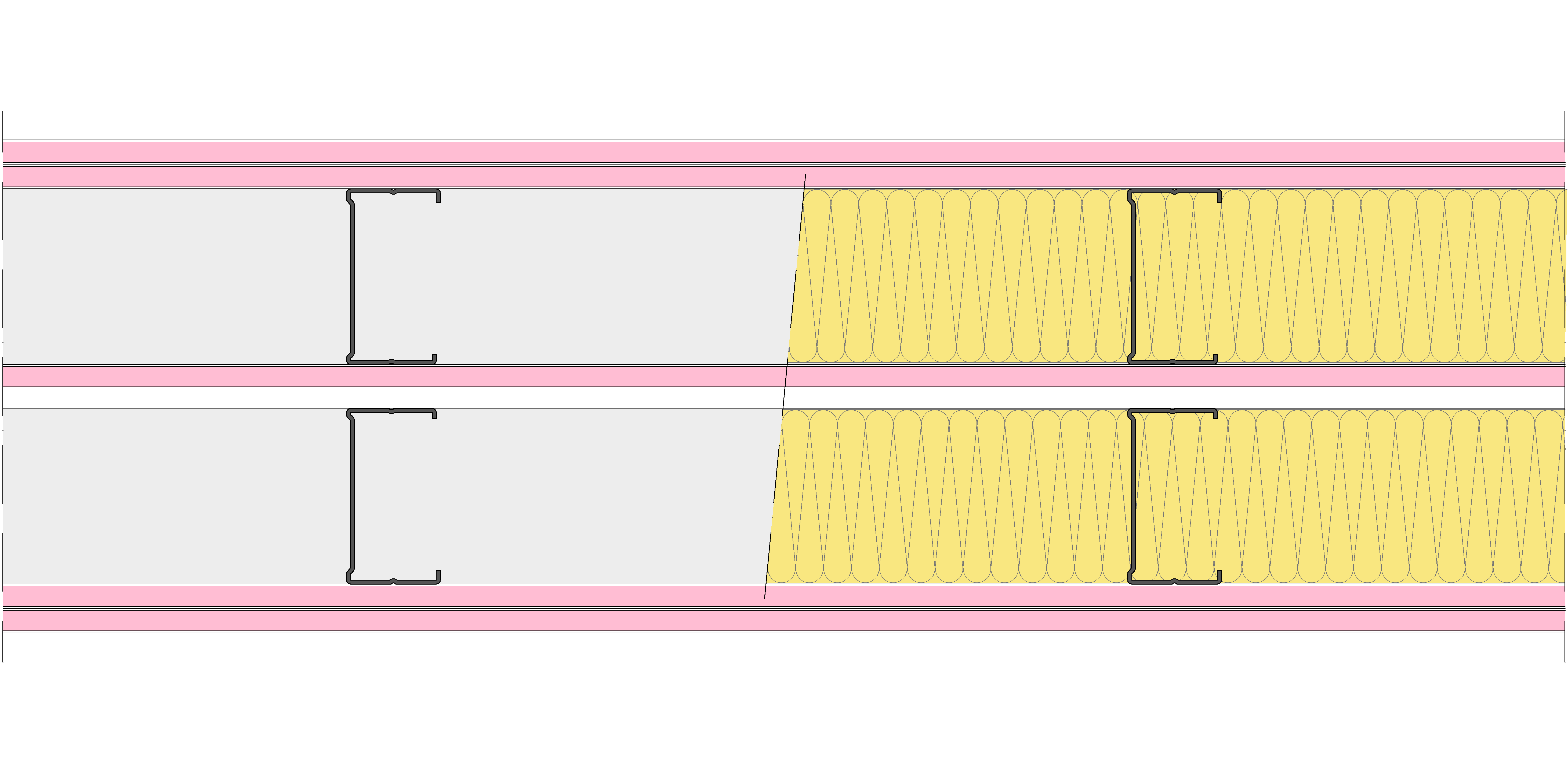 Tabique Pladur® 242,5/400 (90+12,5+e+90) 5F 2MW Libre