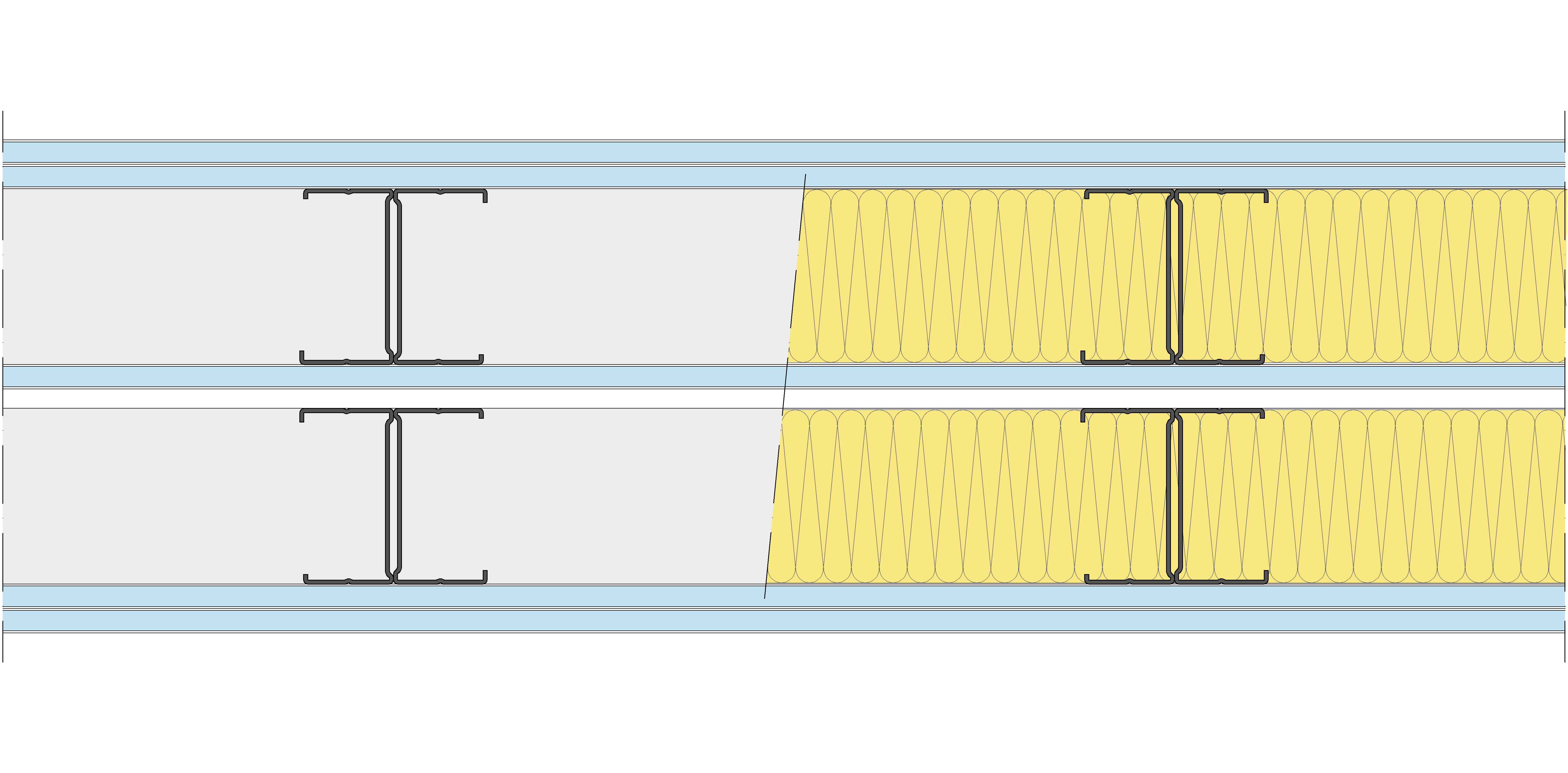Tabique Pladur® 242,5/400 (90H+12,5+e+90H) 5OMNIA 2MW Libre