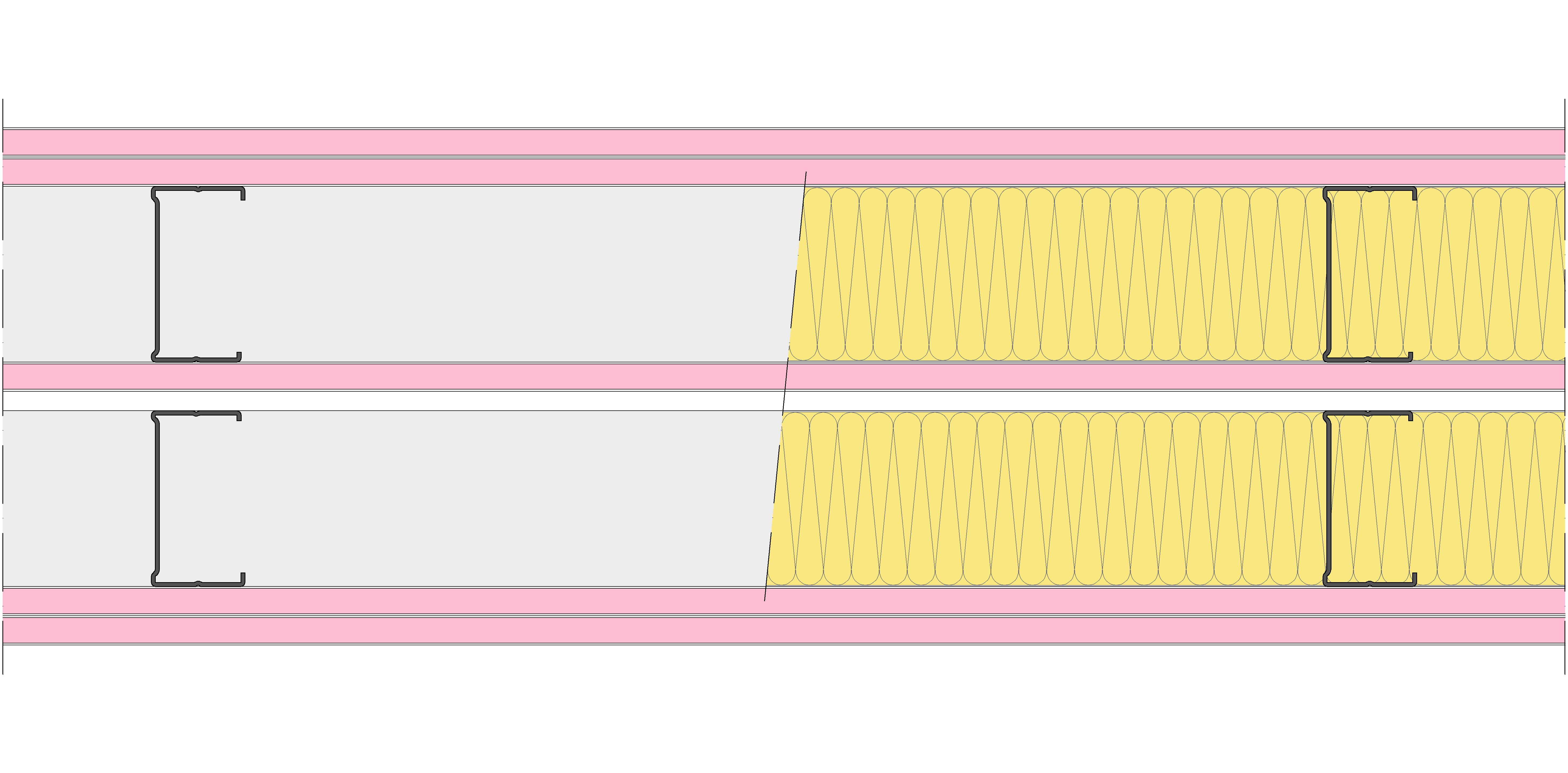 Tabique Pladur® 255/600 (90+15+e+90) 5F 2MW Libre