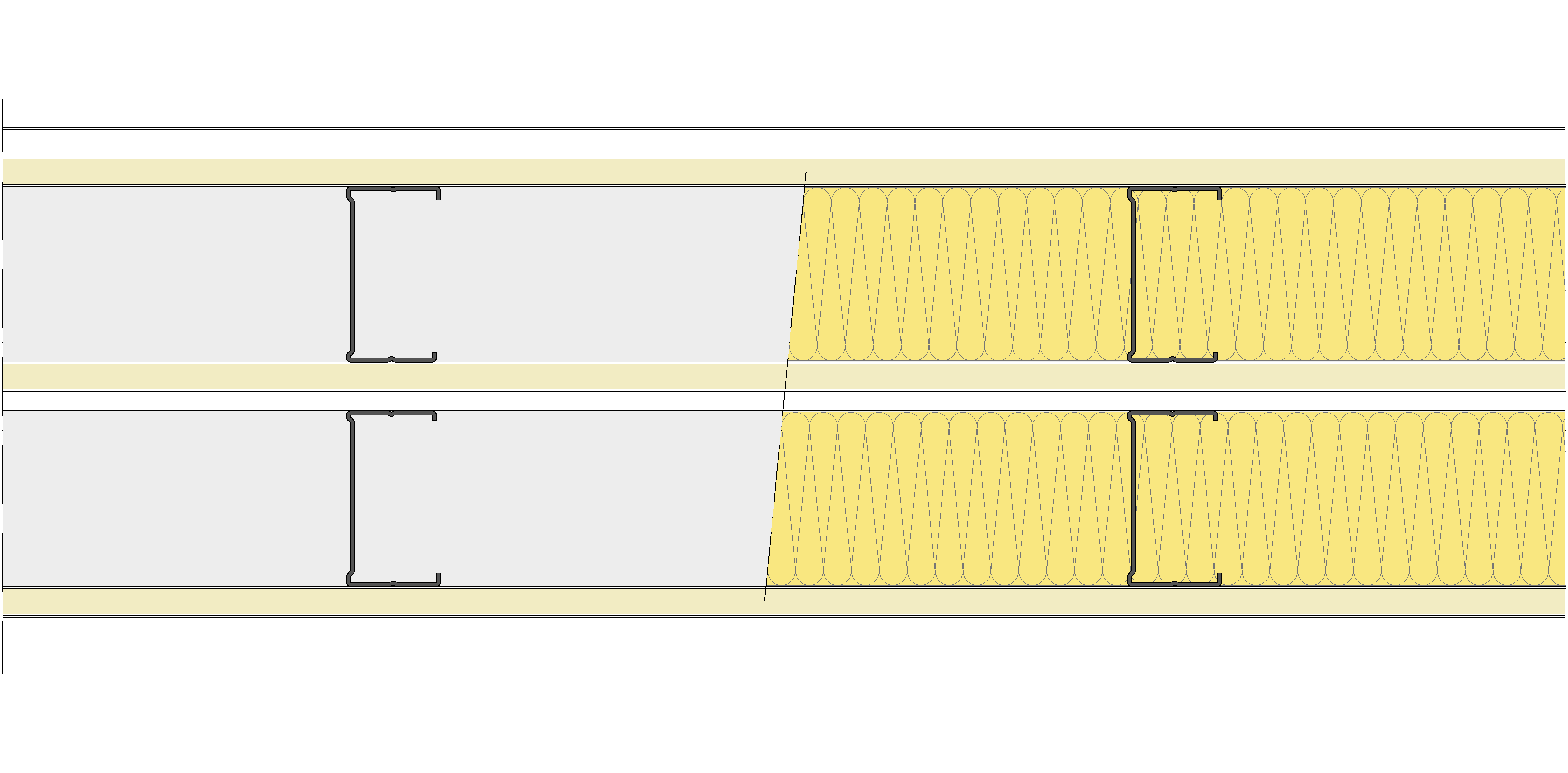 Tabique Pladur® 255/400 (90+15+e+90) 1N A1-3N-1N A1 2MW Libre