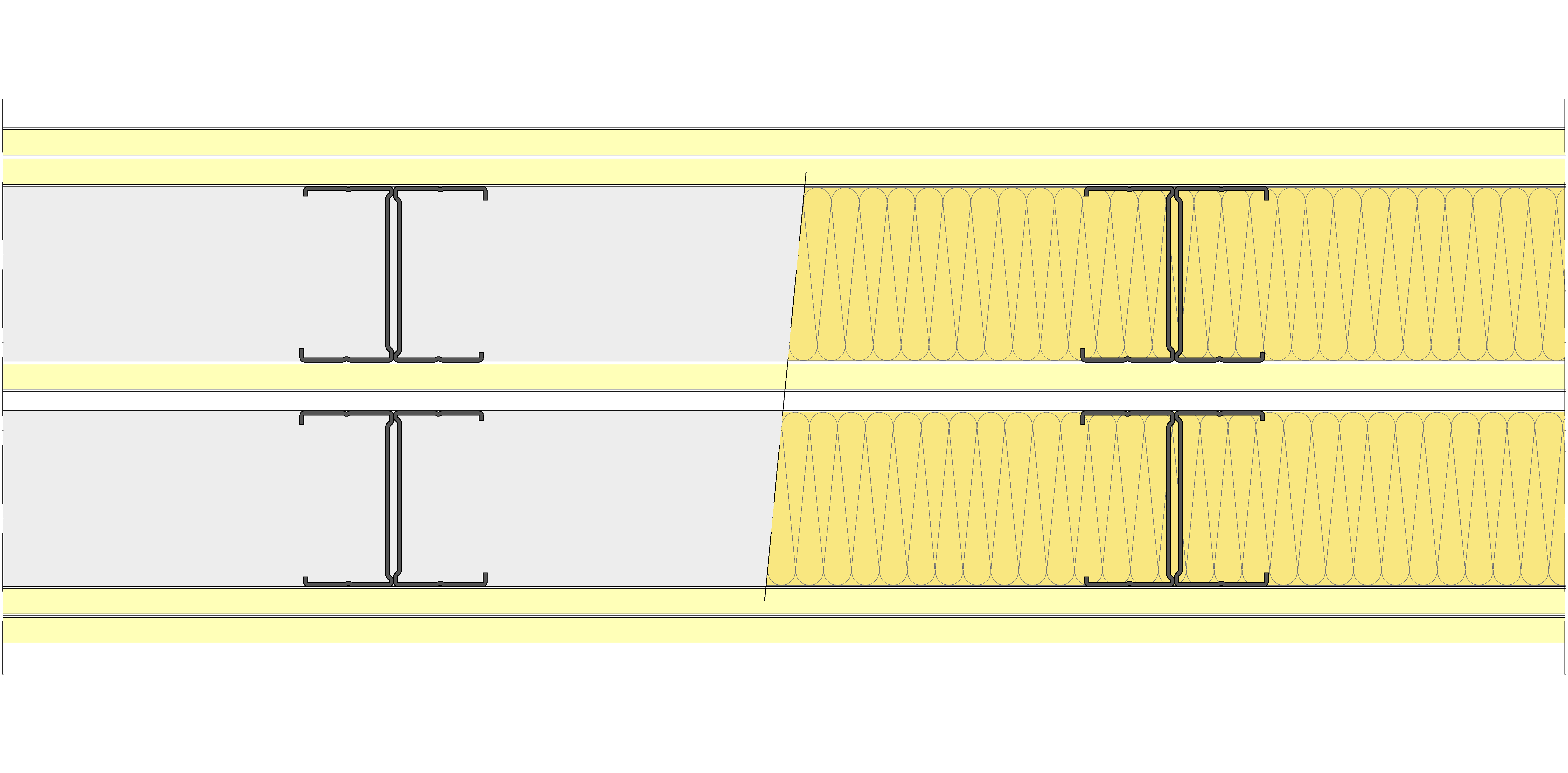 Tabique Pladur® 255/400 (90H+15+e+90H) 5I 2MW Libre