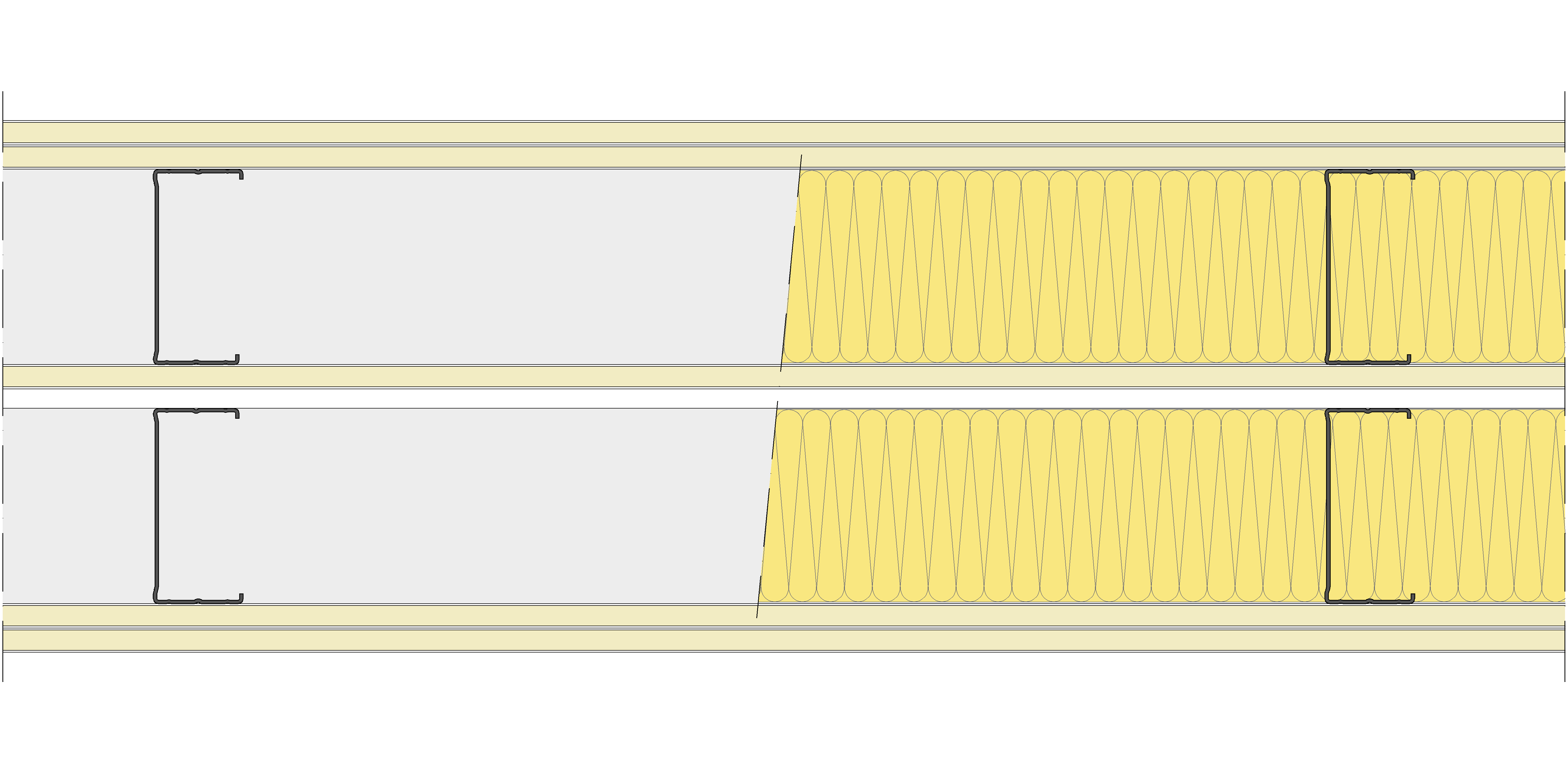 Tabique Pladur® 262,5/600 (100-45+12,5+e+100-45) 5N 2MW Libre