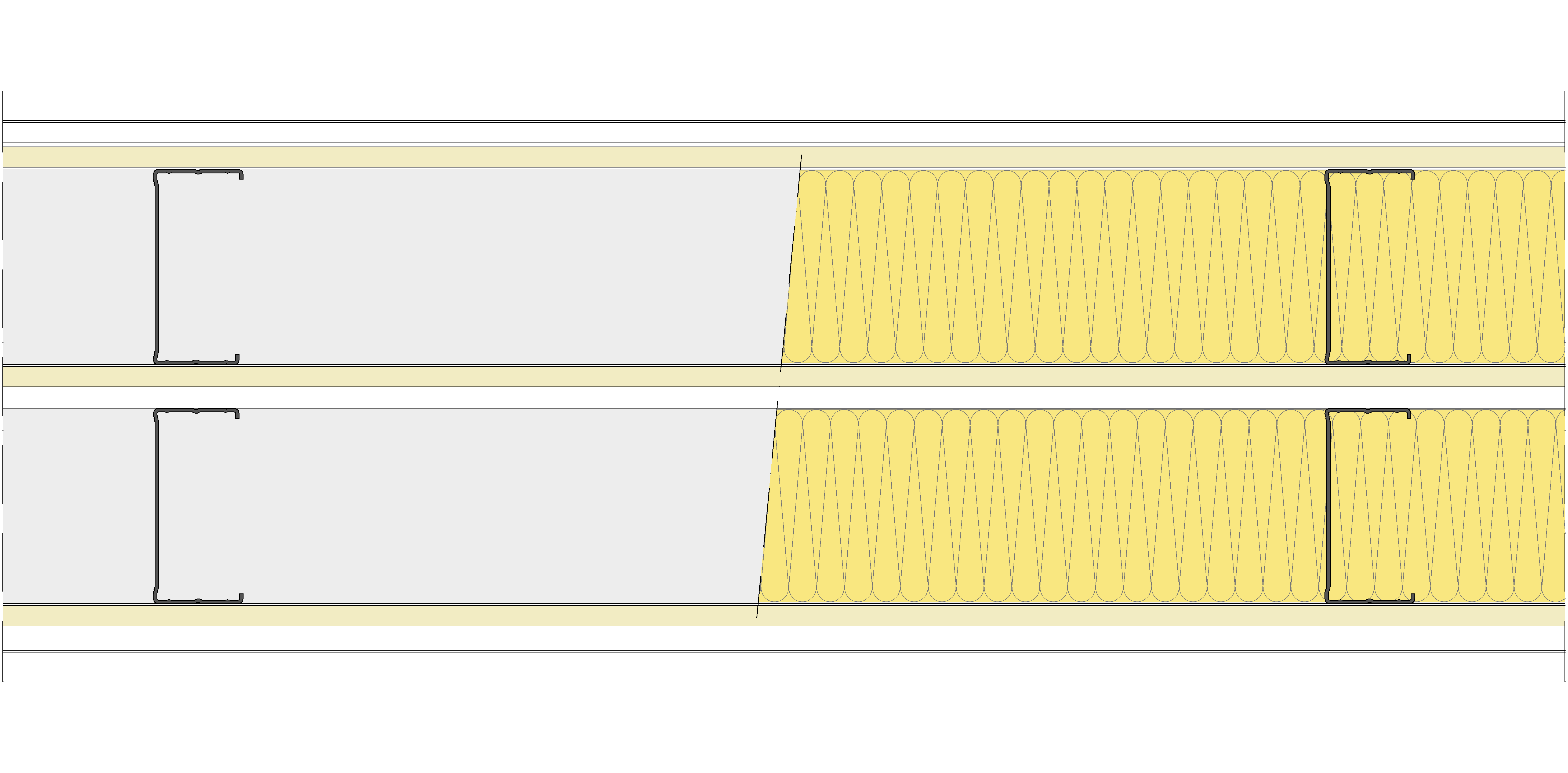 Tabique Pladur® 262,5/600 (100-45+12,5+e+100-45) 1N A1-3N-1N A1 2MW Libre