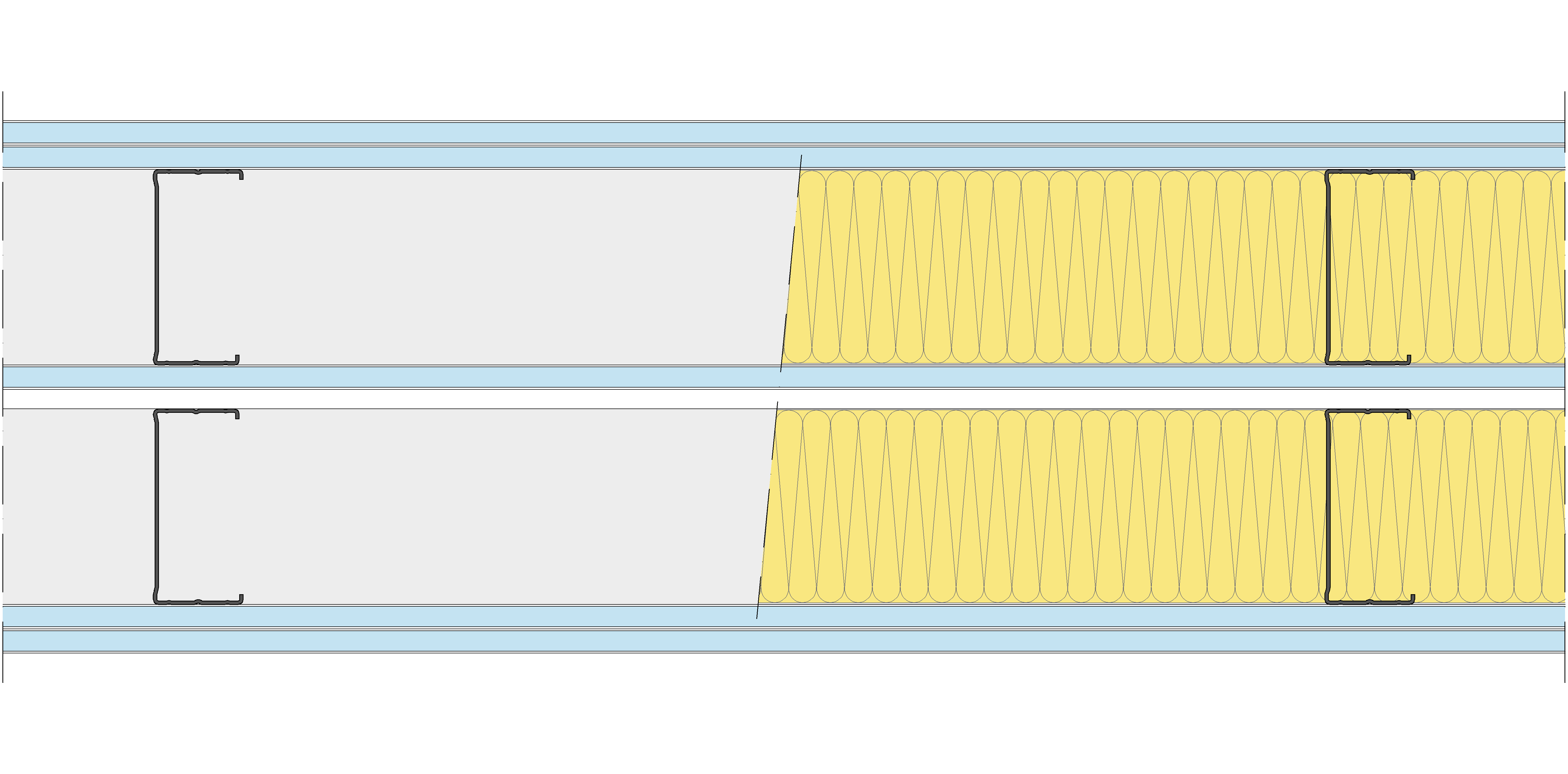 Tabique Pladur® 262,5/600 (100-45+12,5+e+100-45) 5OMNIA 2MW Libre