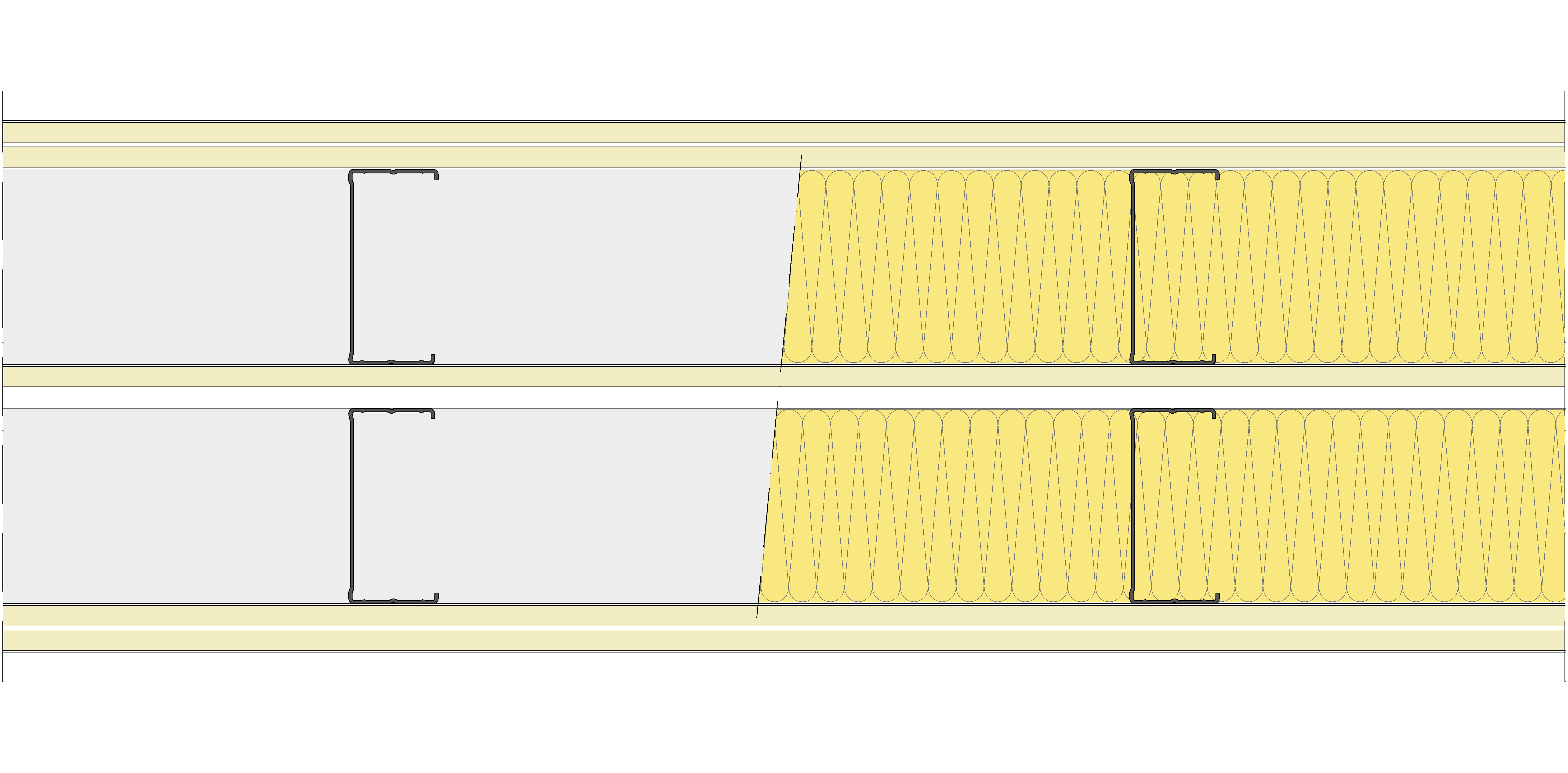 Tabique Pladur® 262,5/400 (100-45+12,5+e+100-45) 5N 2MW Libre