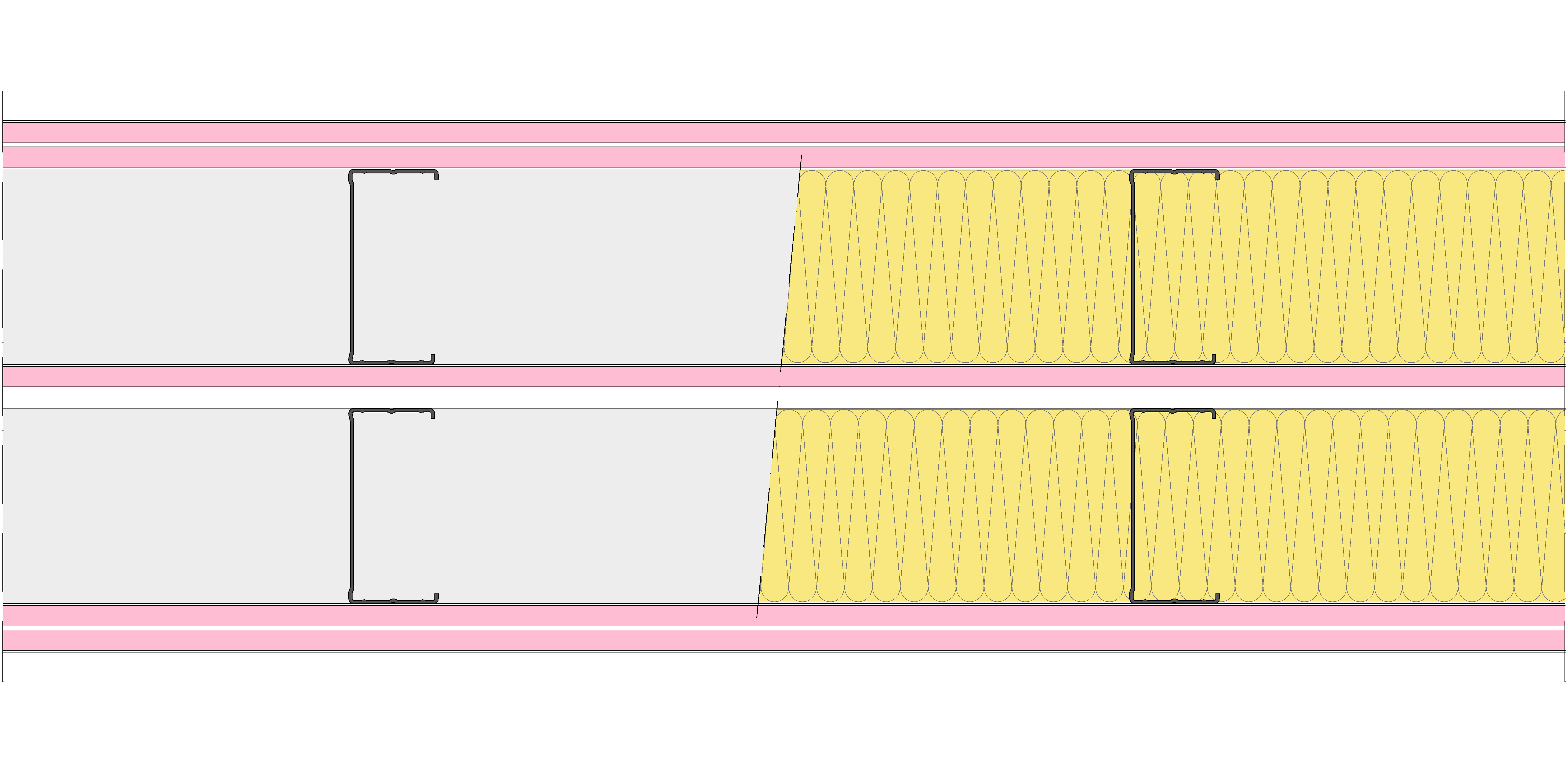 Tabique Pladur® 262,5/400 (100-45+12,5+e+100-45) 5F 2MW Libre