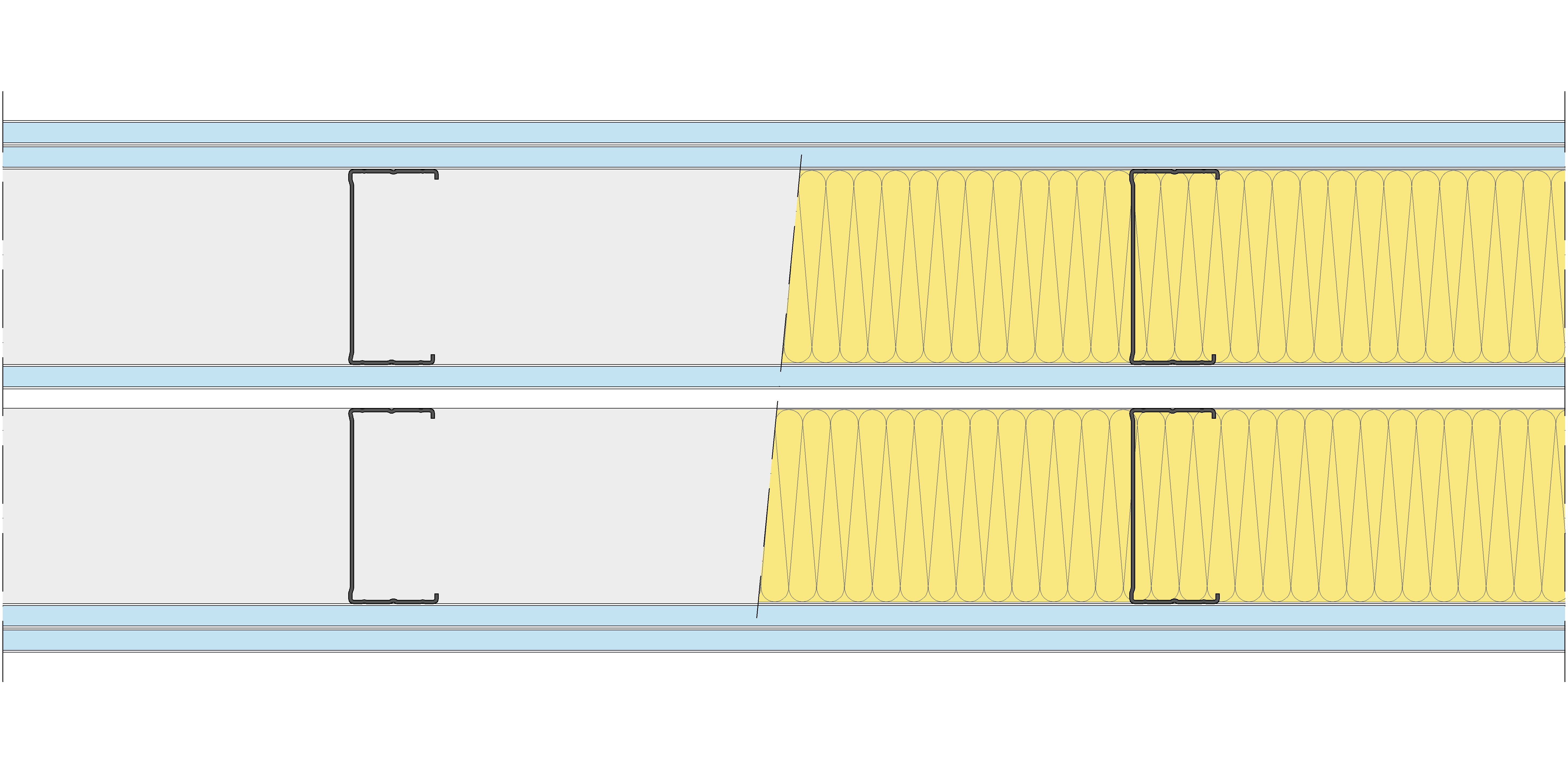 Tabique Pladur® 262,5/400 (100-45+12,5+e+100-45) 5OMNIA 2MW Libre