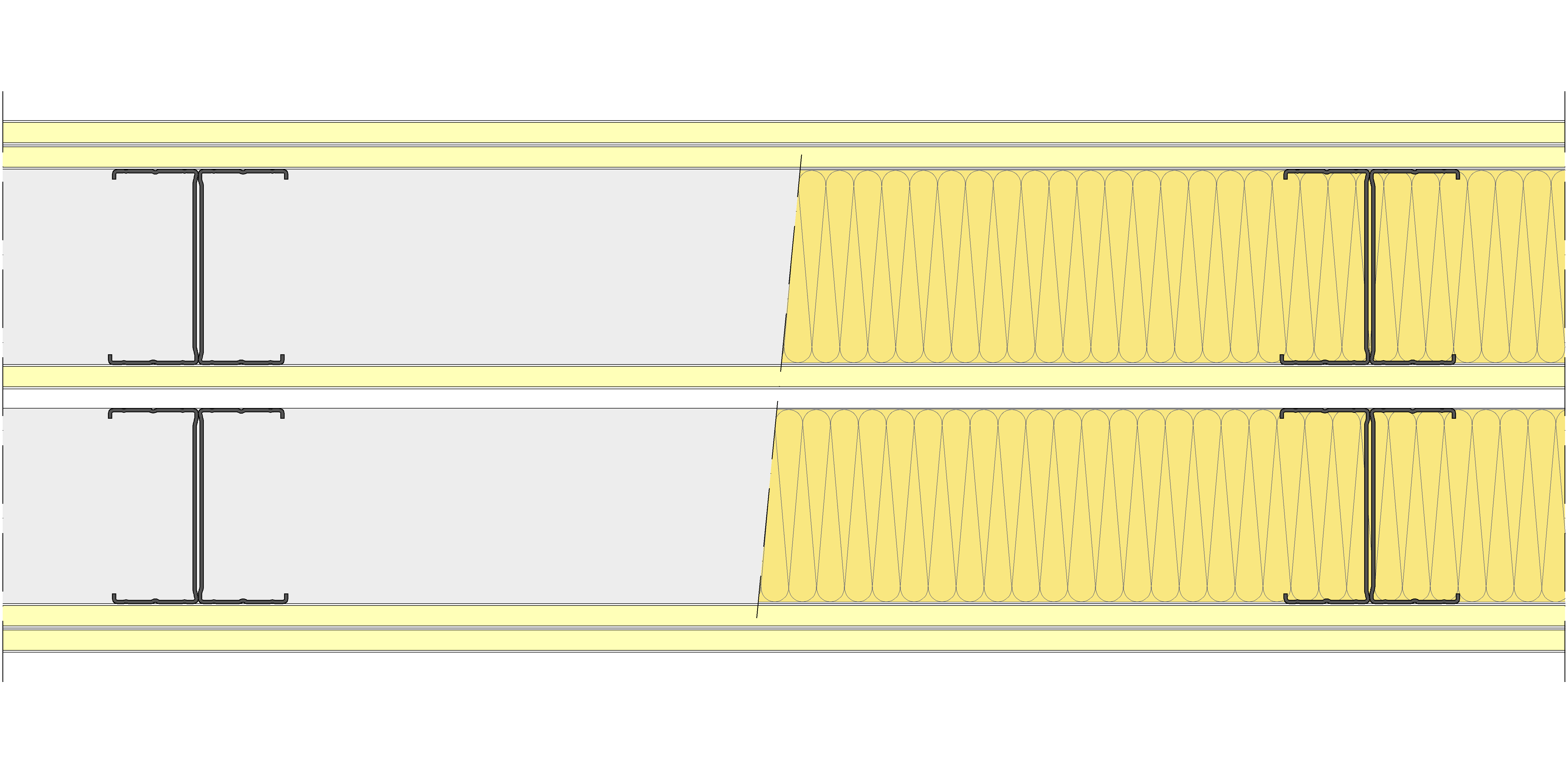 Tabique Pladur® 262,5/600 (100-45H+12,5+e+100-45H) 5I 2MW Libre