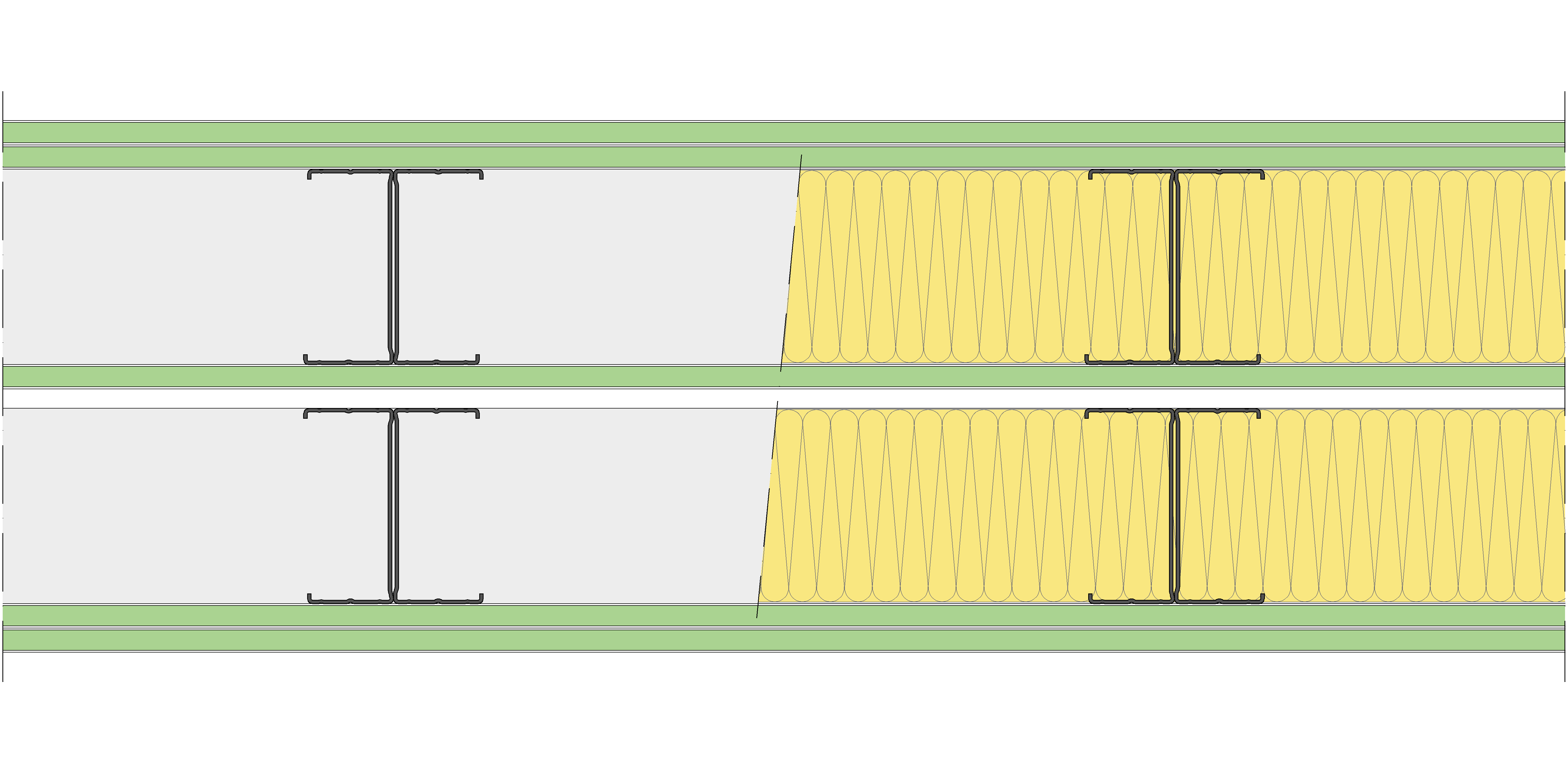 Tabique Pladur® 262,5/400 (100-45H+12,5+e+100-45H) 5H1 2MW Libre
