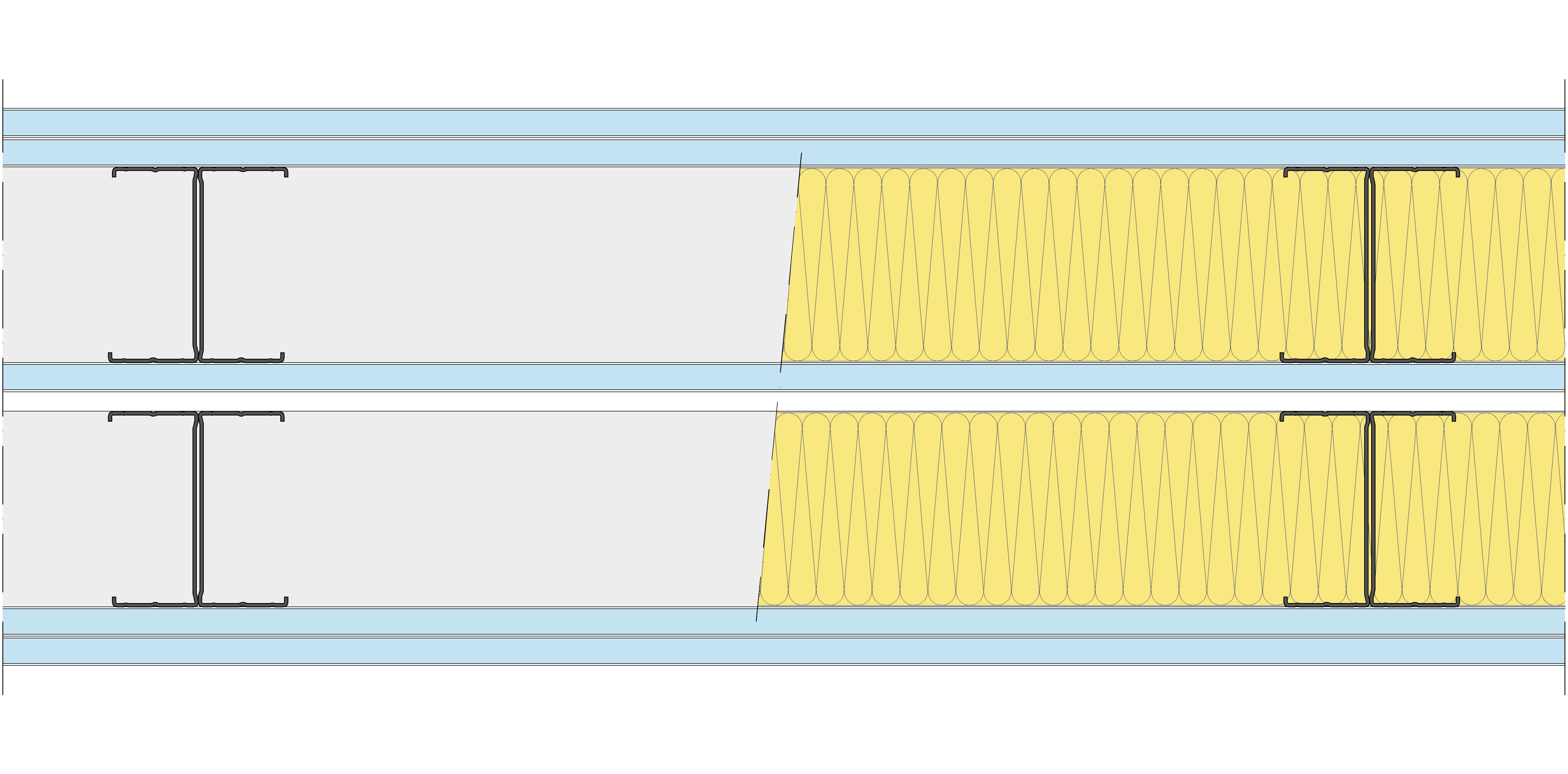 Tabique Pladur® 275/600 (100-45H+15+e+100-45H) 5OMNIA 2MW Libre