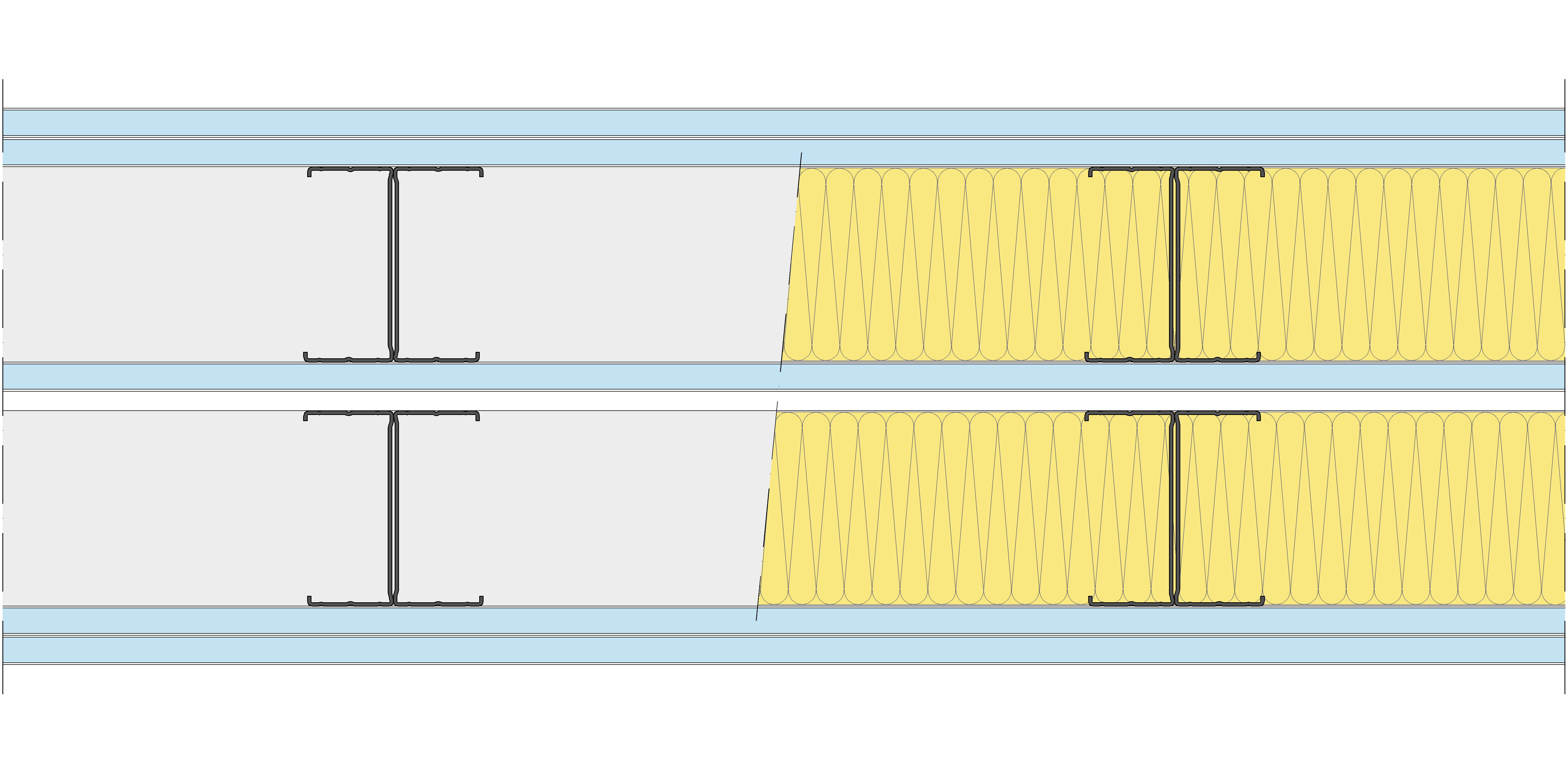 Tabique Pladur® 275/400 (100-45H+15+e+100-45H) 5OMNIA 2MW Libre