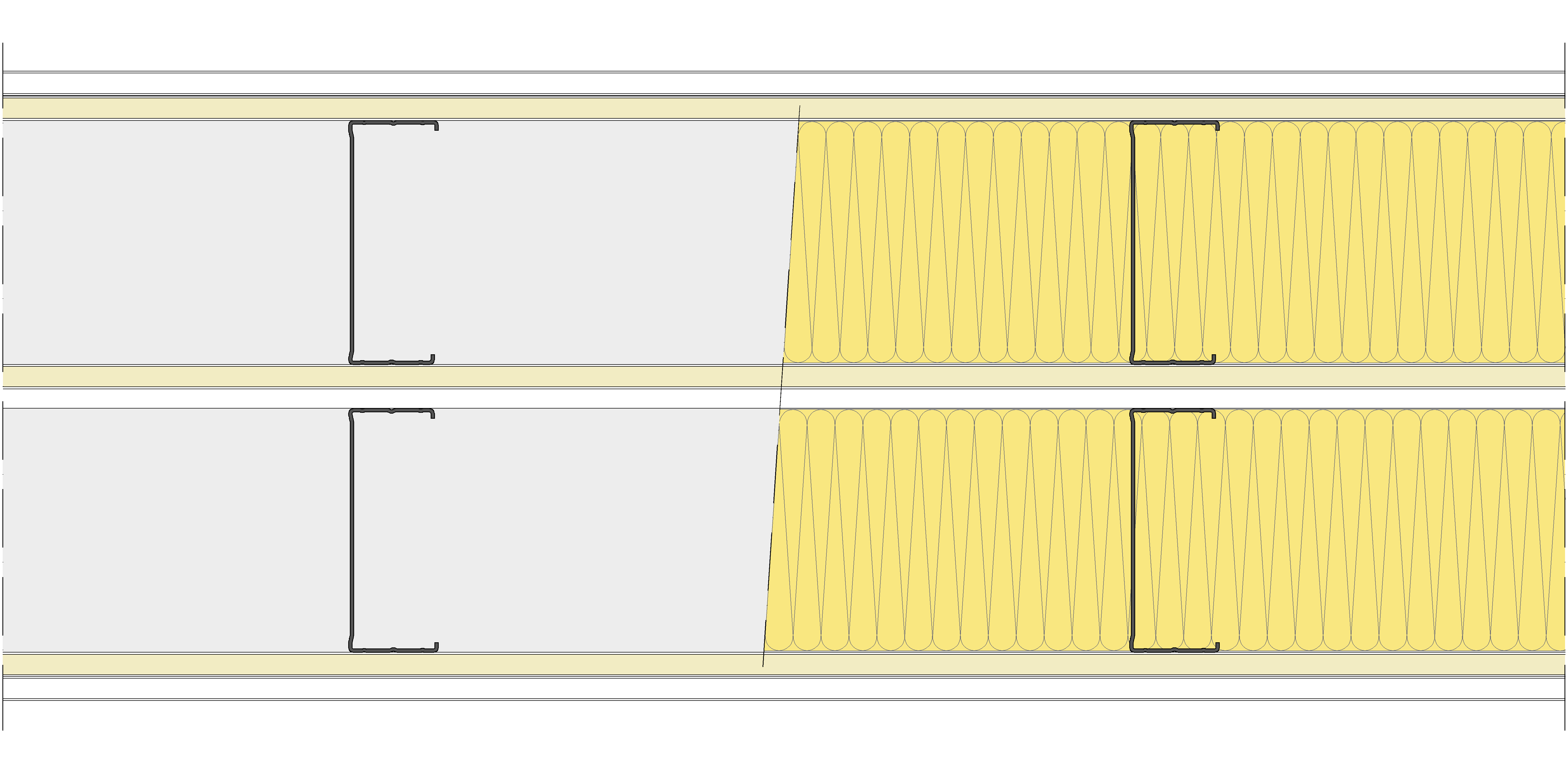 Tabique Pladur® 312,5/400 (125-45+12,5+e+125-45) 1N A1-3N-1N A1 2MW Libre