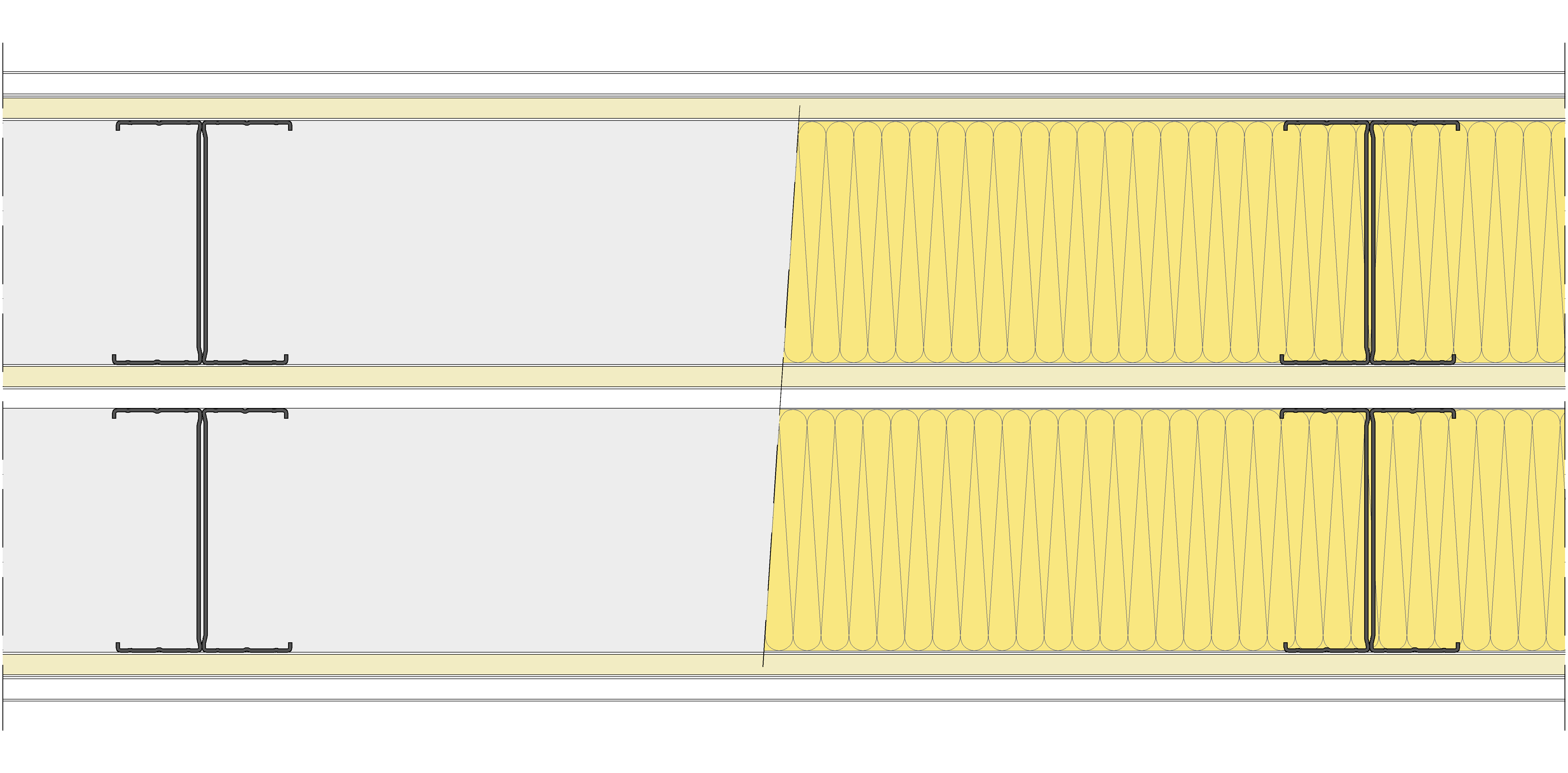 Tabique Pladur® 312,5/600 (125-45H+12,5+e+125-45H) 1N A1-3N-1N A1 2MW Libre