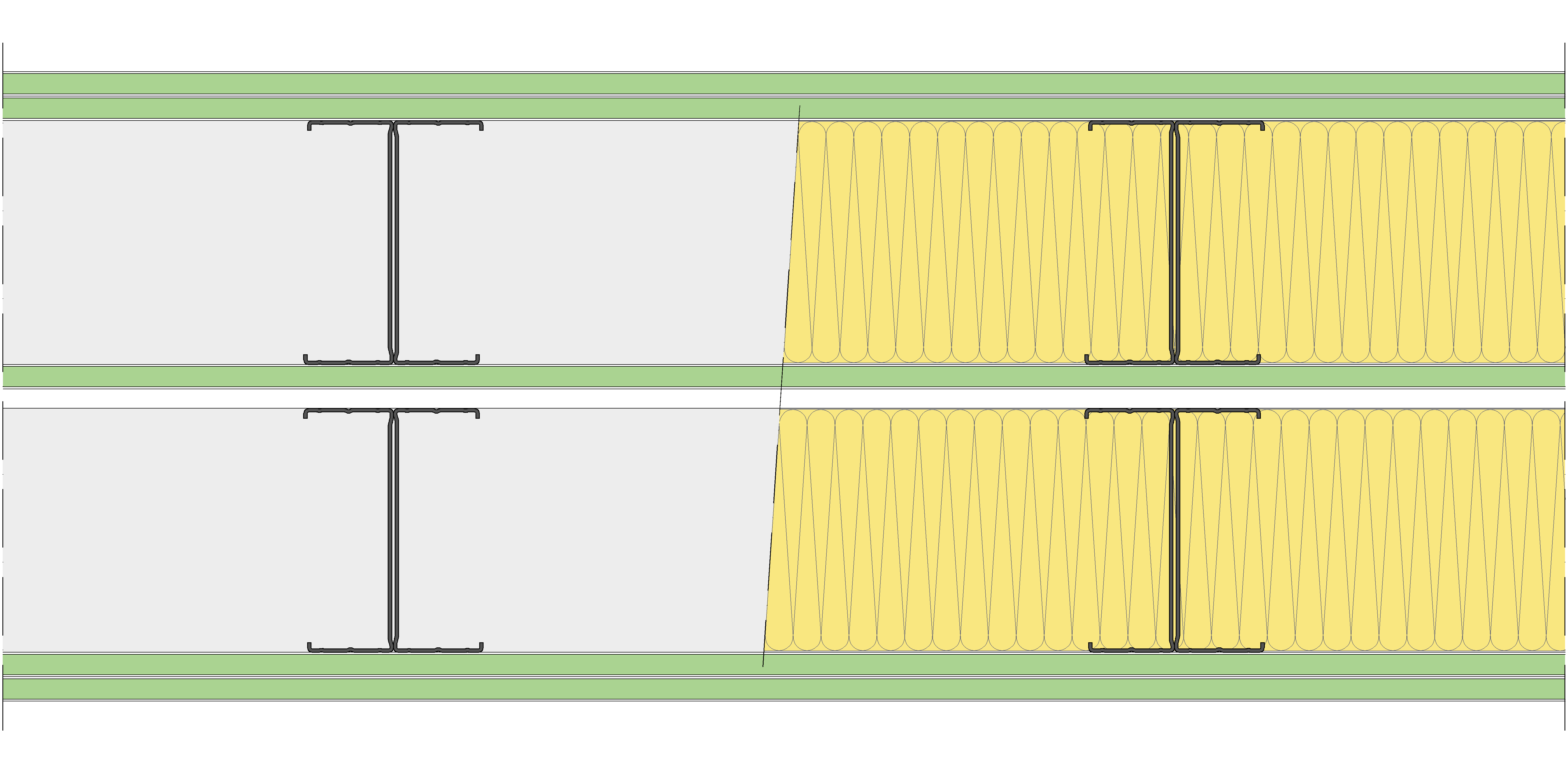 Tabique Pladur® 312,5/400 (125-45H+12,5+e+125-45H) 5H1 2MW Libre