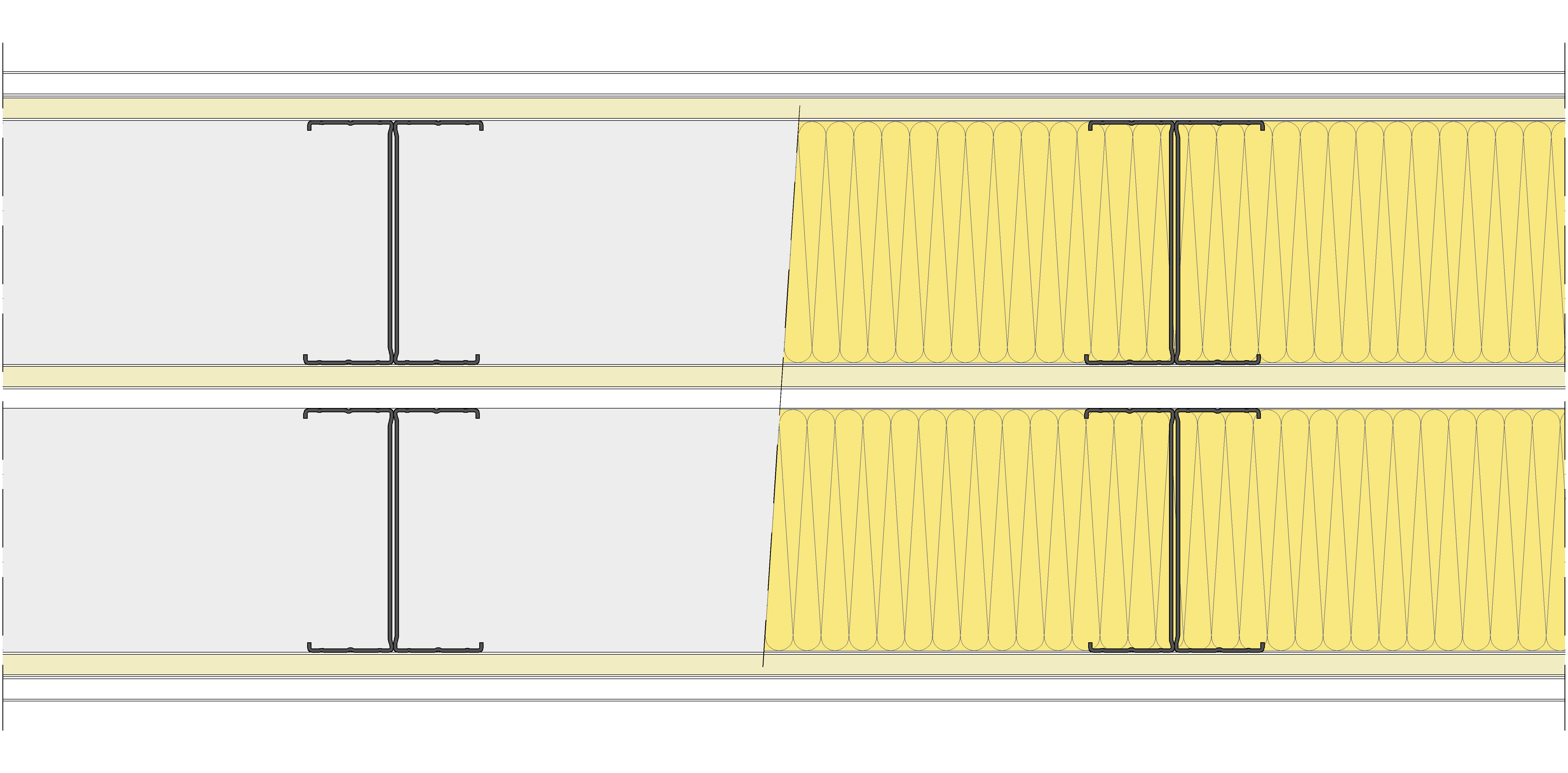 Tabique Pladur® 312,5/400 (125-45H+12,5+e+125-45H) 1N A1-3N-1N A1 2MW Libre