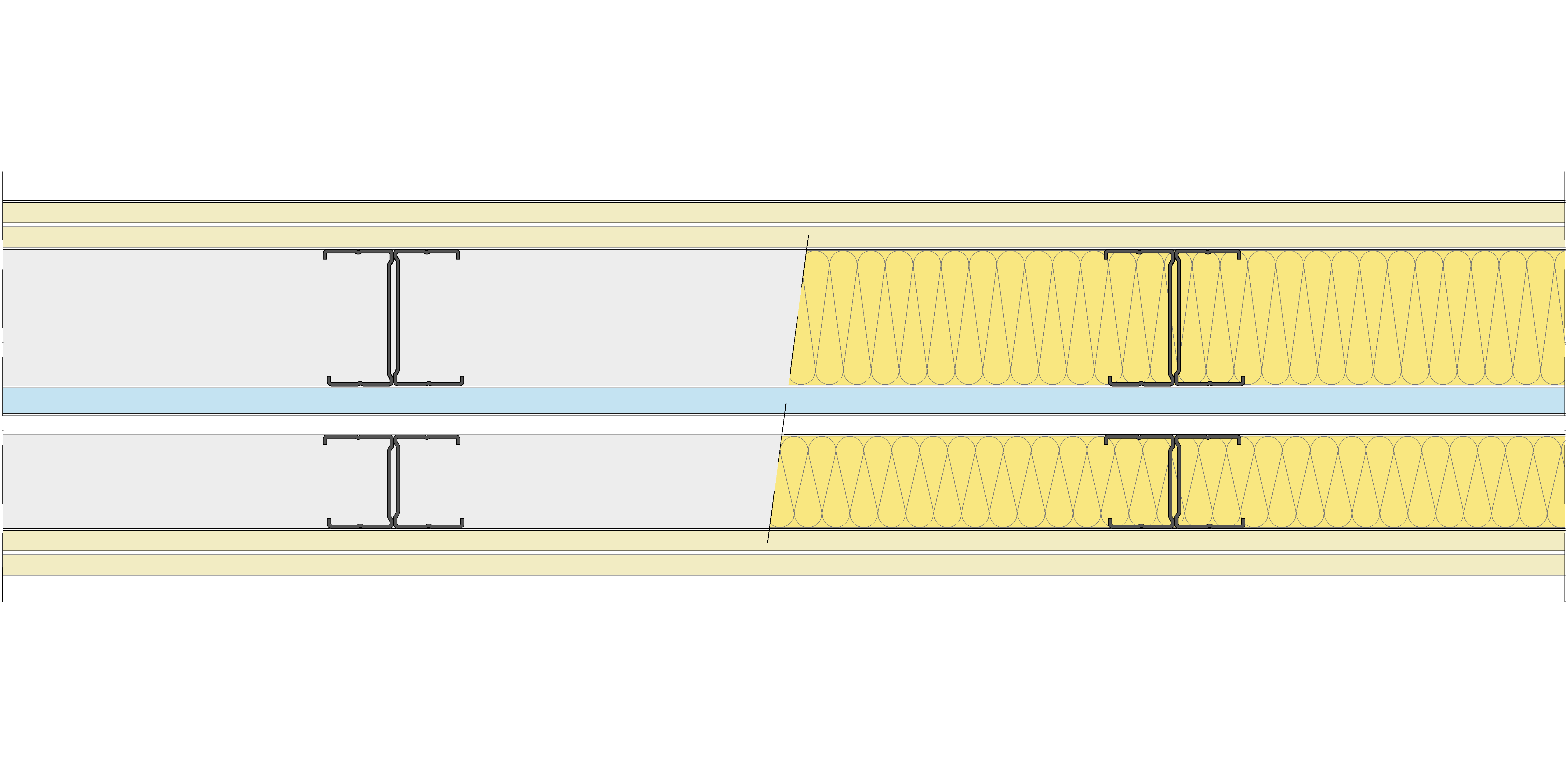 Tabique Pladur® 183/400 (48-35H+15+e+70-35H) 2N-1OMNIA-2N 2MW Libre
