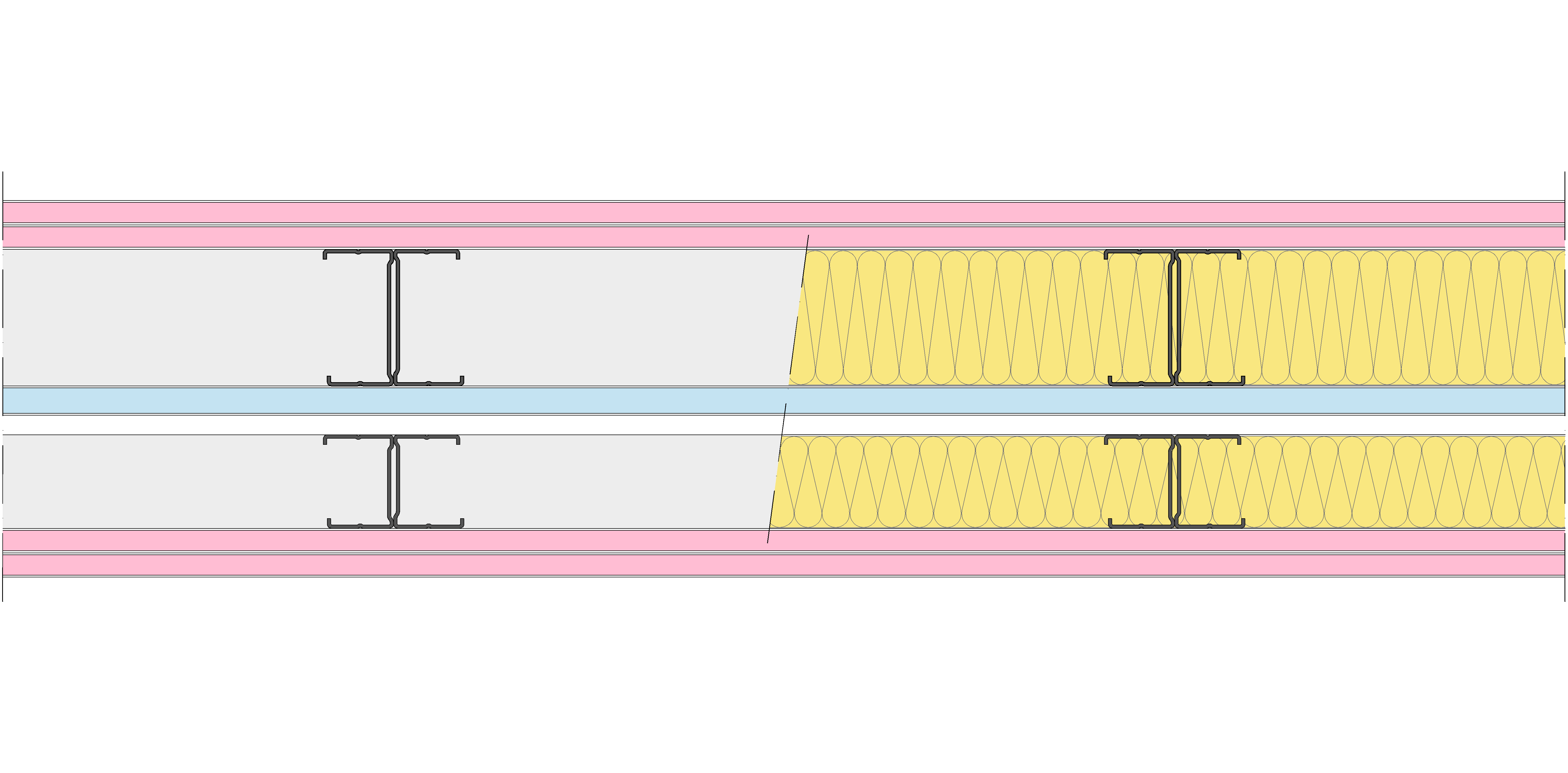 Tabique Pladur® 183/400 (48-35H+15+e+70-35H) 2F-1OMNIA-2F 2MW Libre