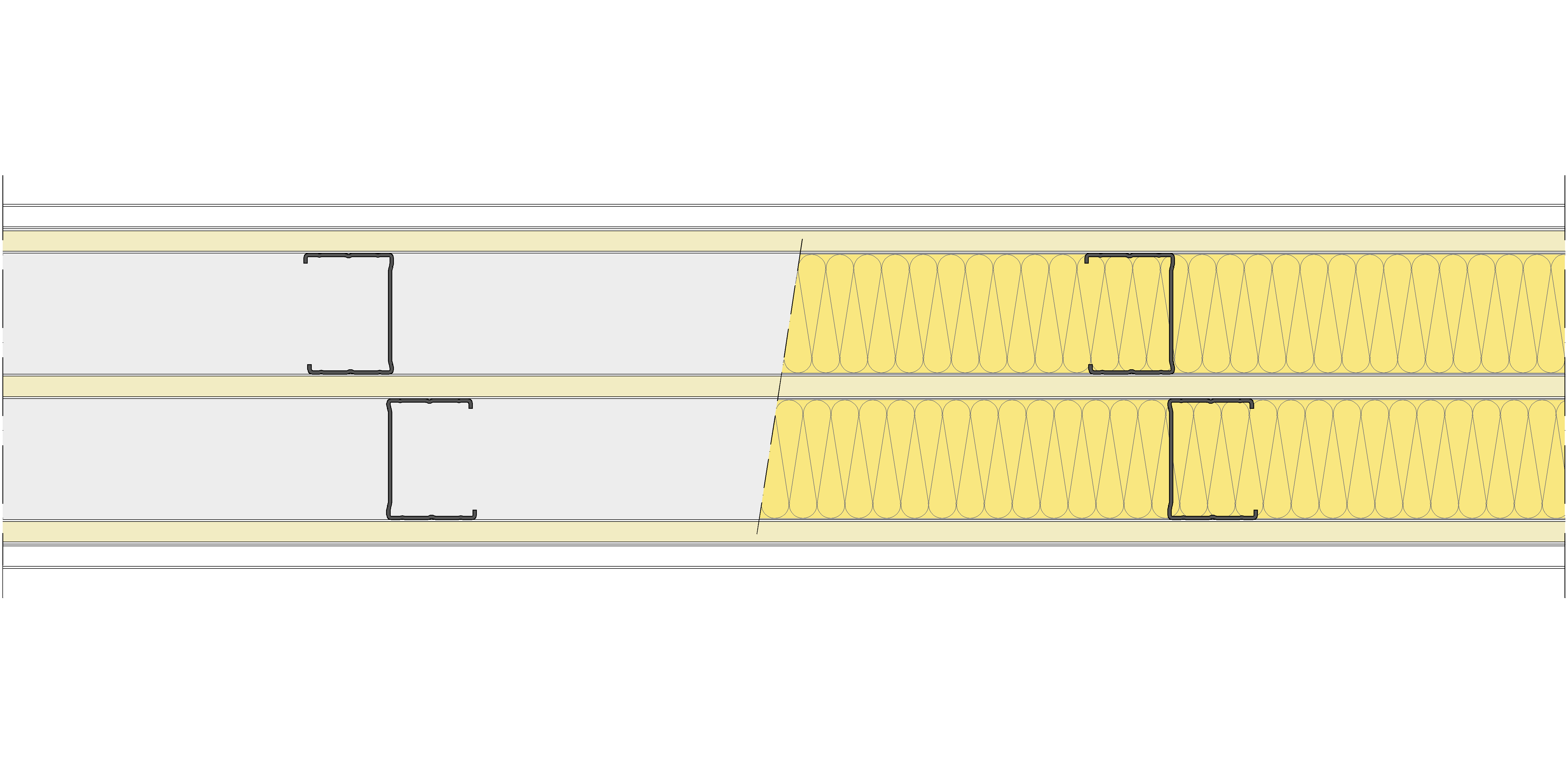 Tabique Pladur® 186,5/400 (62-45+12,5+62-45) 1N A1-3N-1N A1 2MW Arriostrado