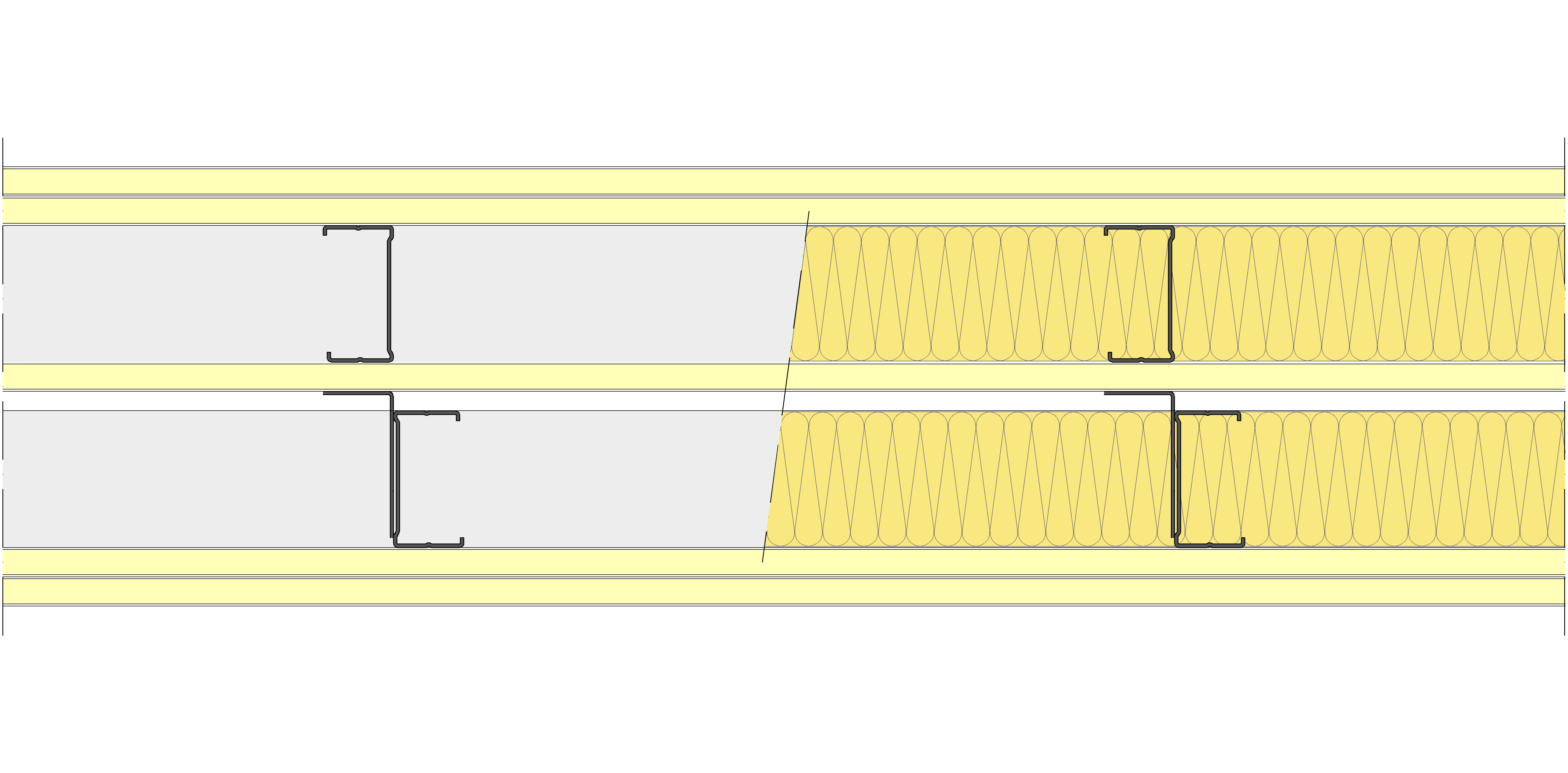 Tabique Pladur® 215/400 (70-35+15+70-35) 5I 2MW Arriostrado