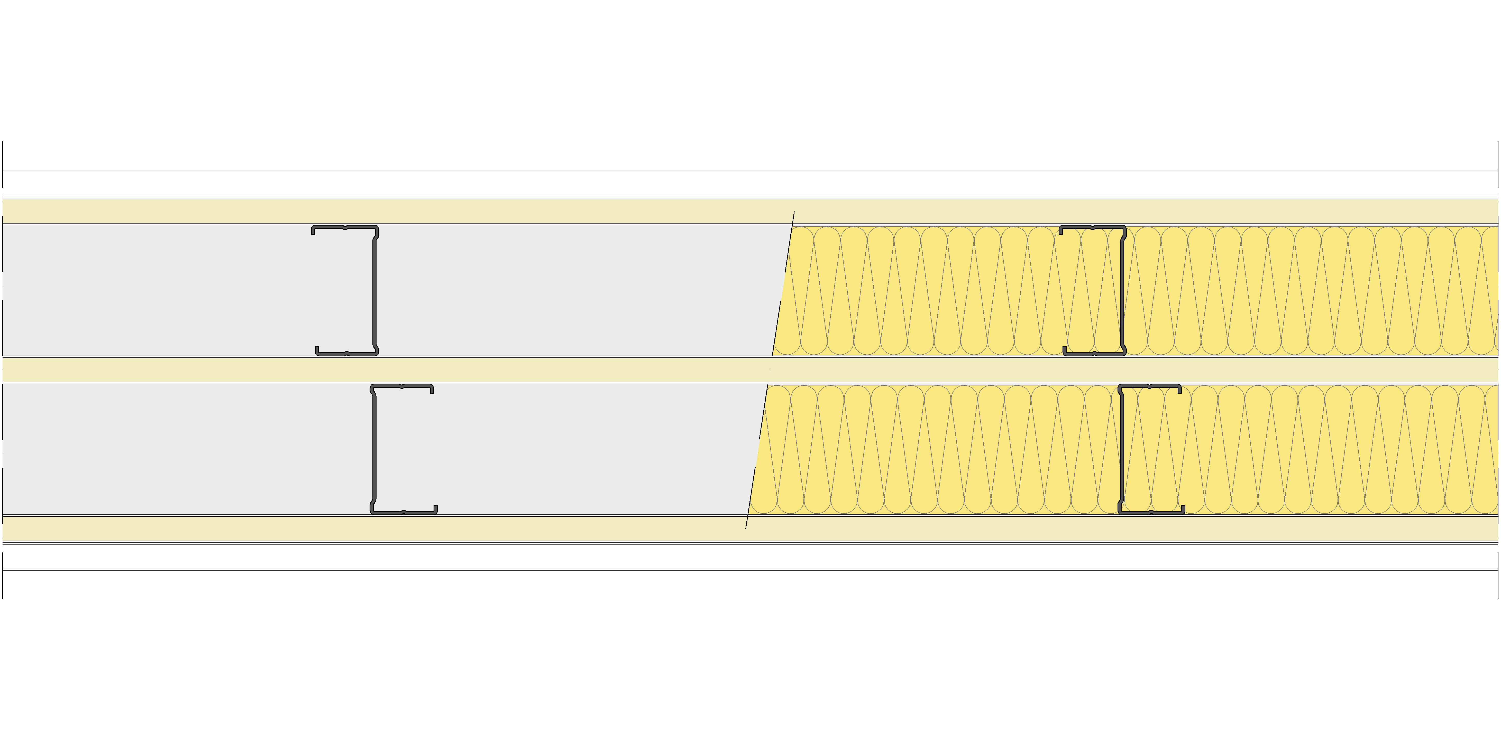 Tabique Pladur® 215/400 (70-35+15+70-35) 1N A1-3N-1N A1 2MW Arriostrado