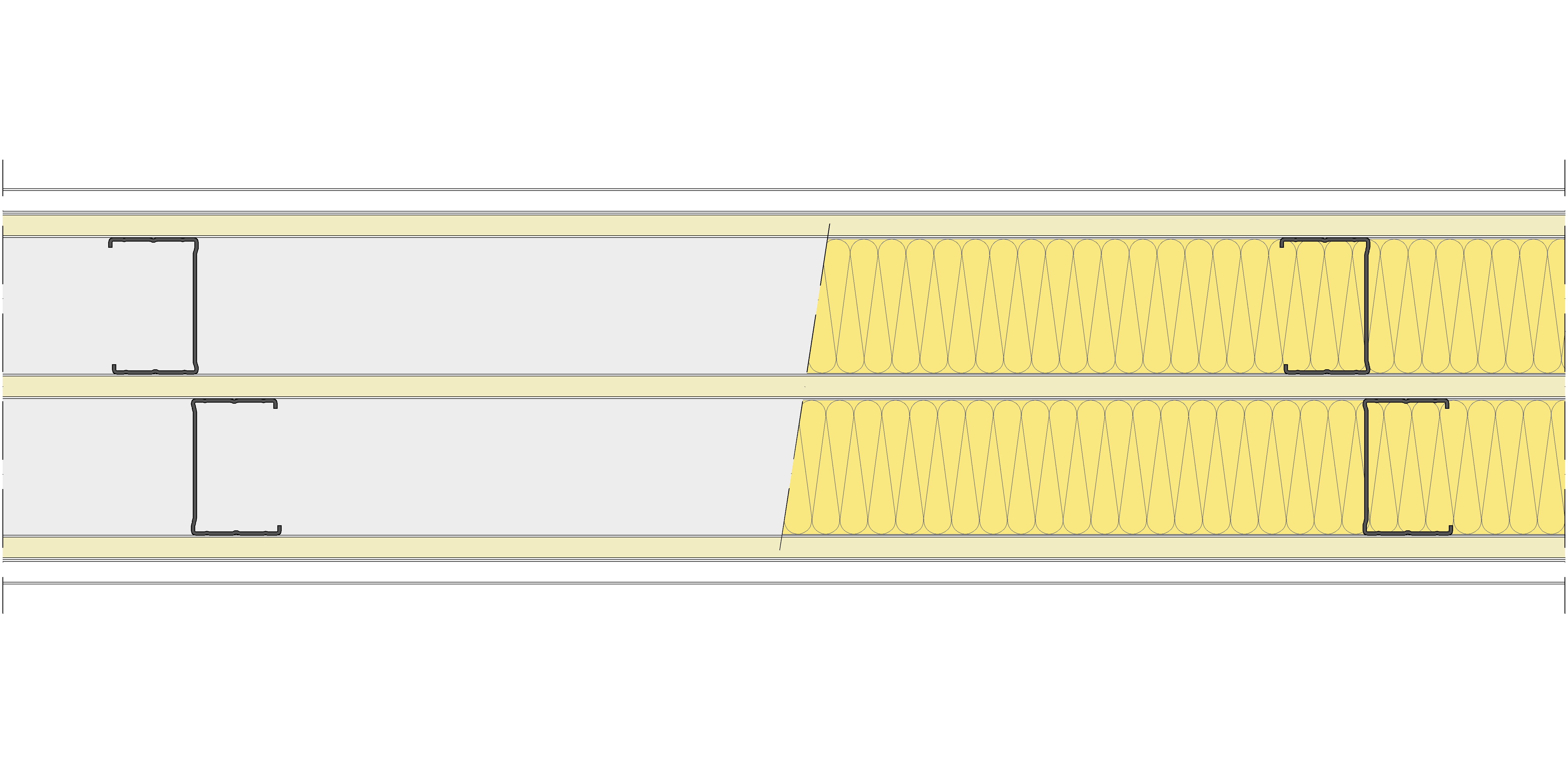 Tabique Pladur® 202,5/600 (70-45+12,5+70-45) 1N A1-3N-1N A1 2MW Arriostrado