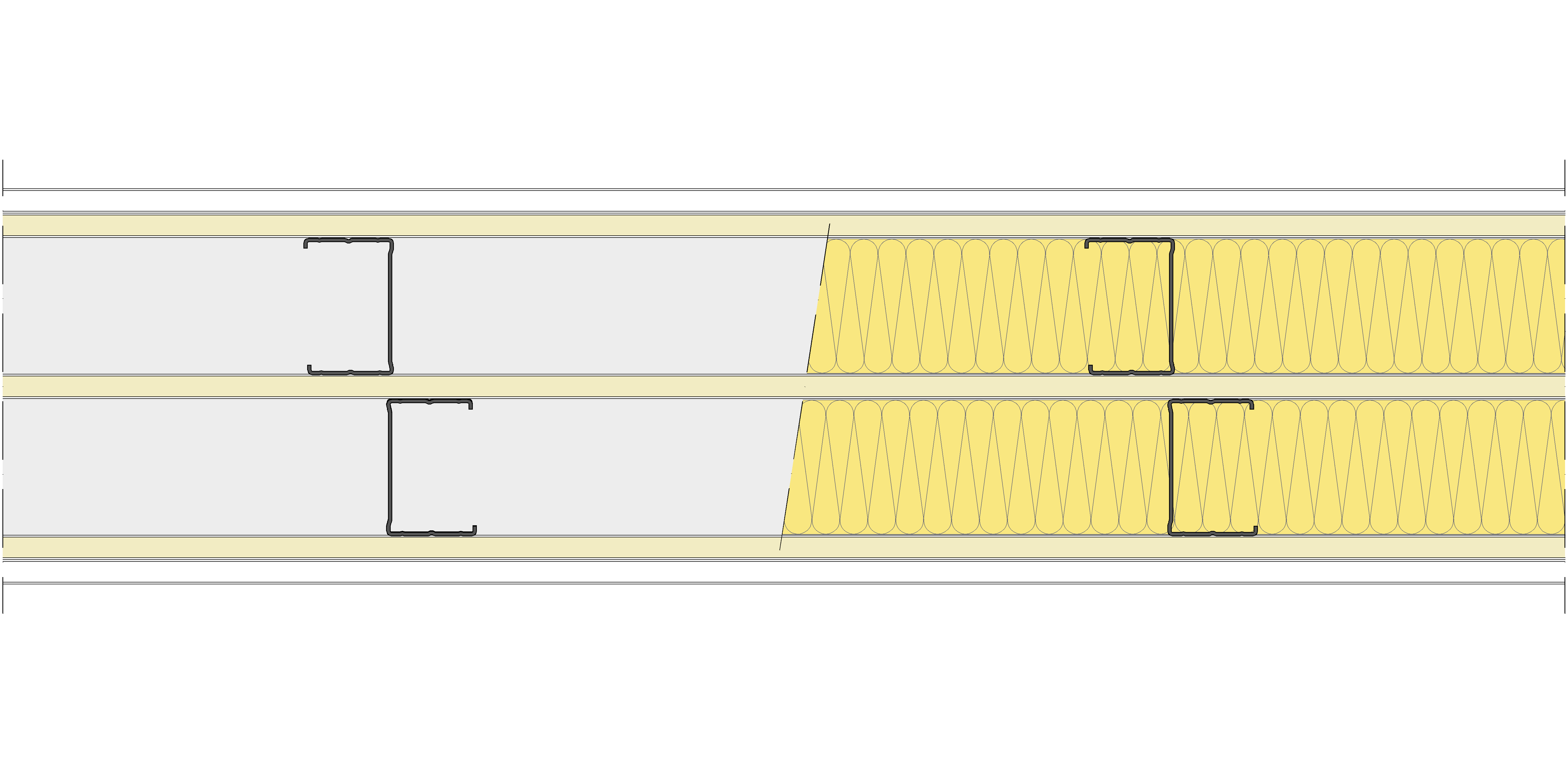 Tabique Pladur® 202,5/400 (70-45+12,5+70-45) 1N A1-3N-1N A1 2MW Arriostrado