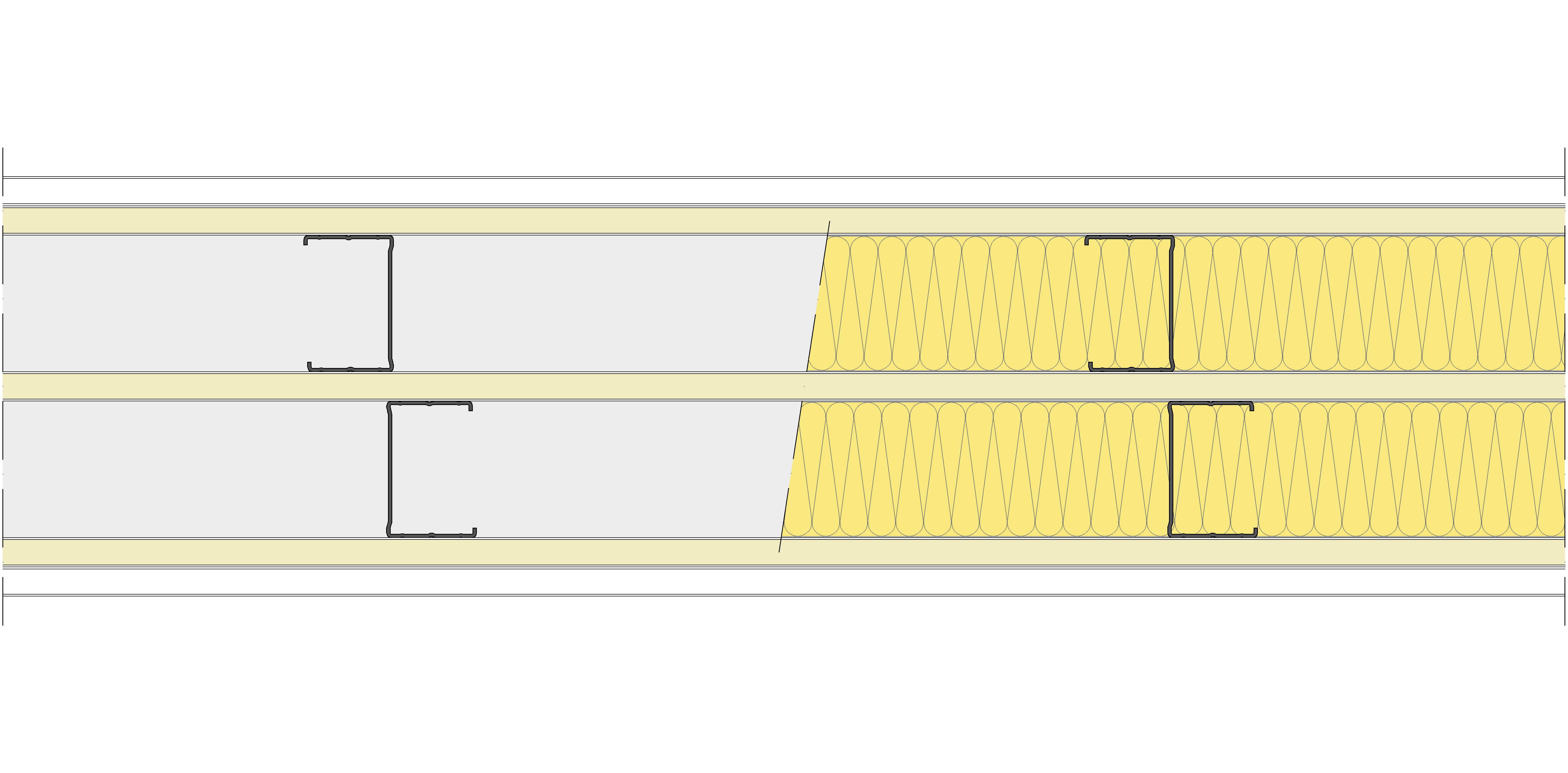 Tabique Pladur® 215/400 (70-45+15+70-45) 1N A1-3N-1N A1 2MW Arriostrado
