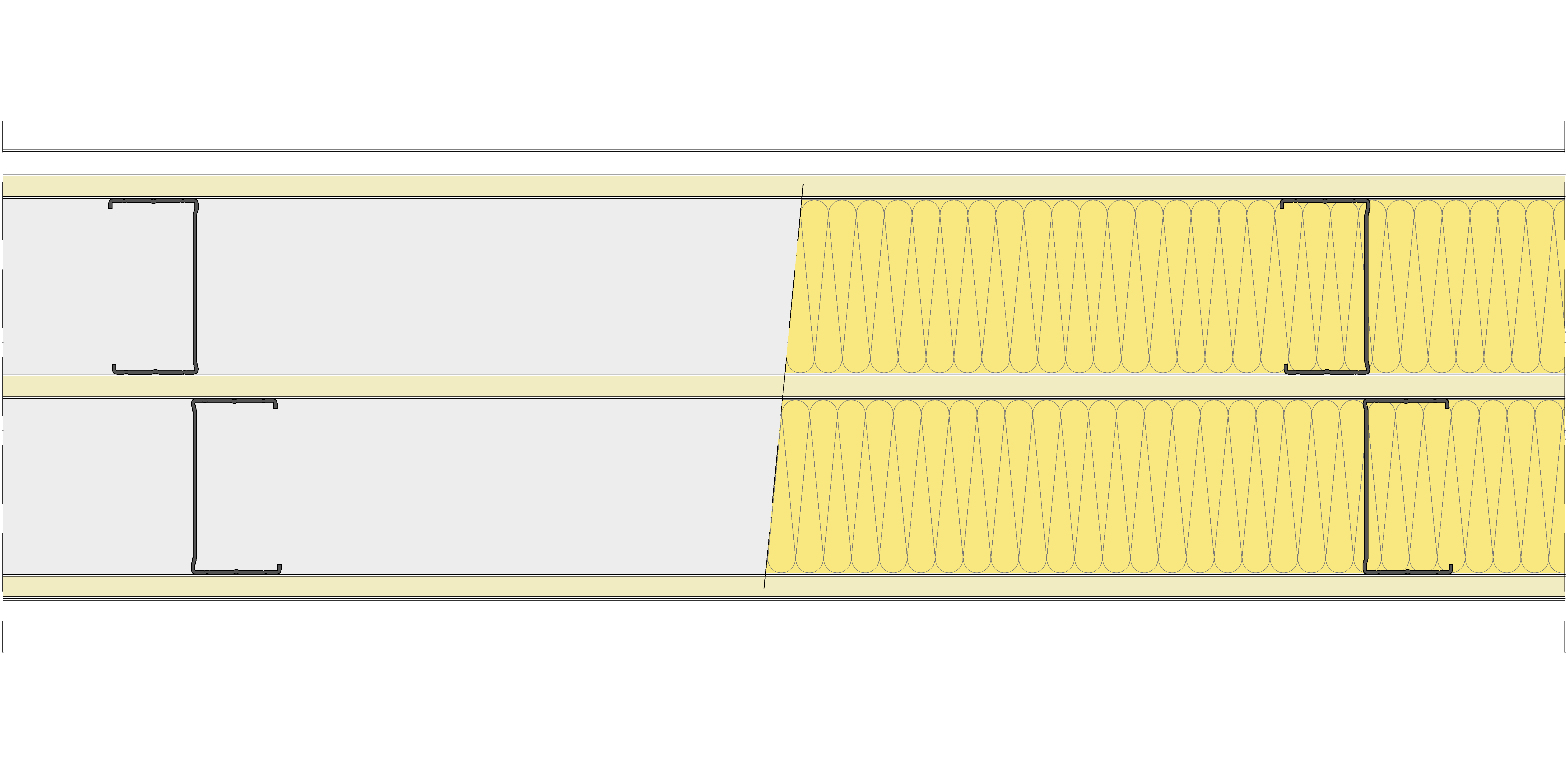 Tabique Pladur® 242,5/600 (90-45+12,5+90-45) 1N A1-3N-1N A1 2MW Arriostrado