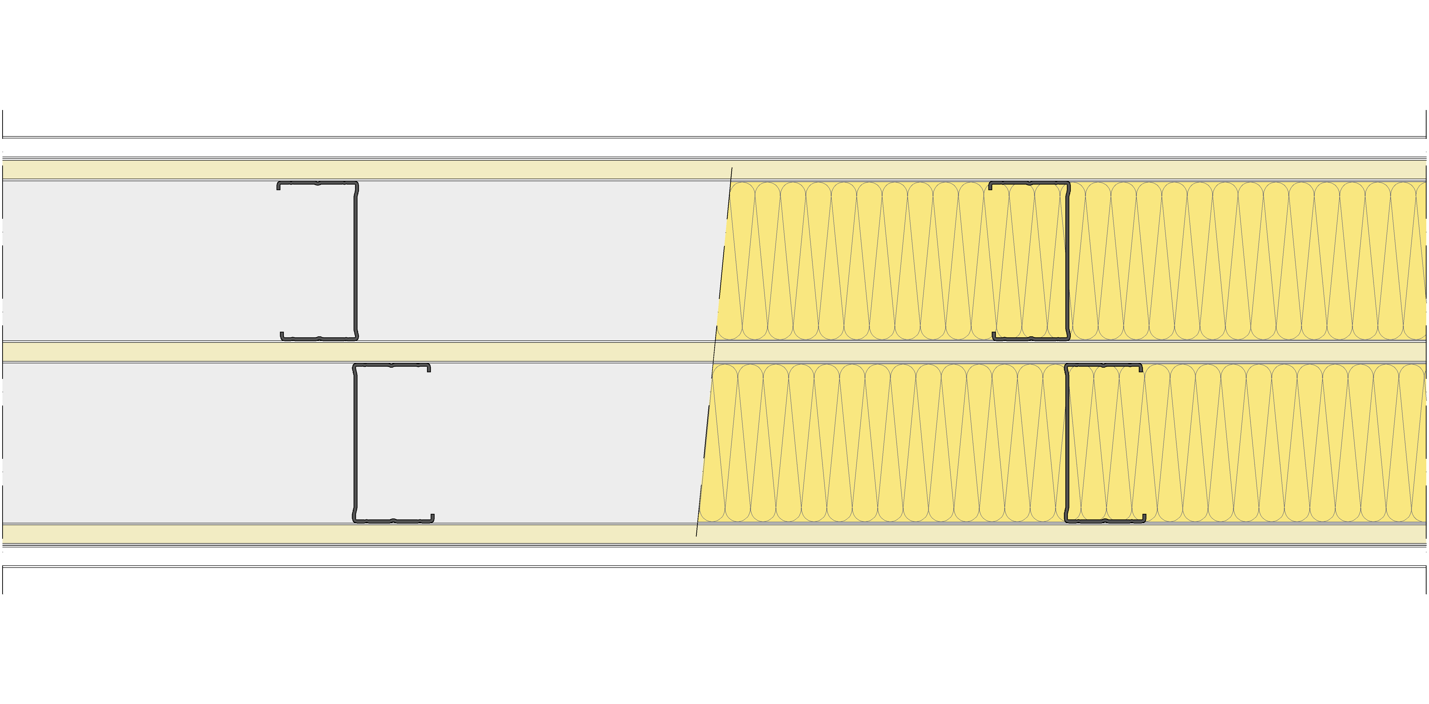 Tabique Pladur® 242,5/400 (90-45+12,5+90-45) 1N A1-3N-1N A1 2MW Arriostrado