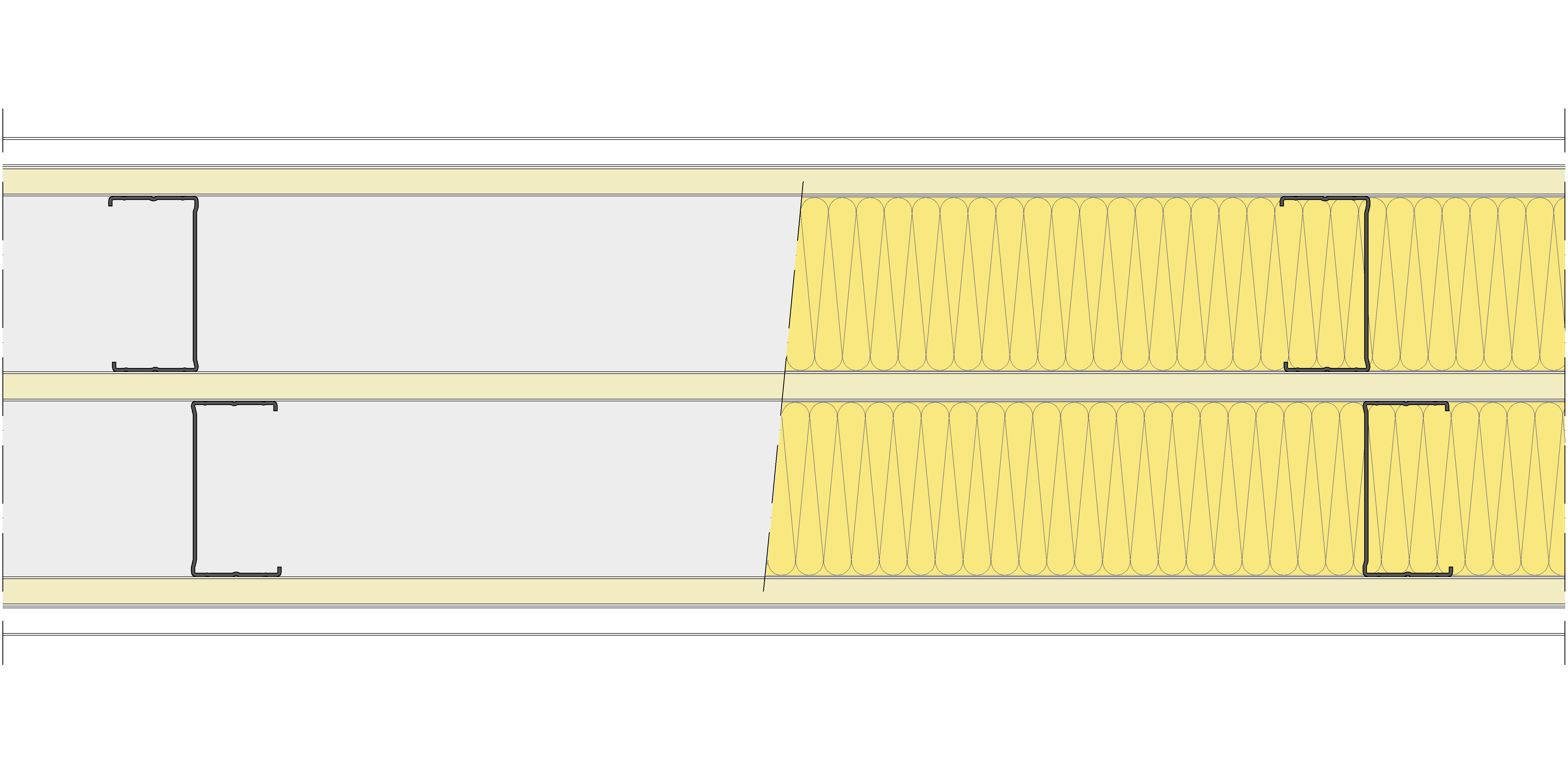 Tabique Pladur® 255/600 (90-45+15+90-45) 1N A1-3N-1N A1 2MW Arriostrado