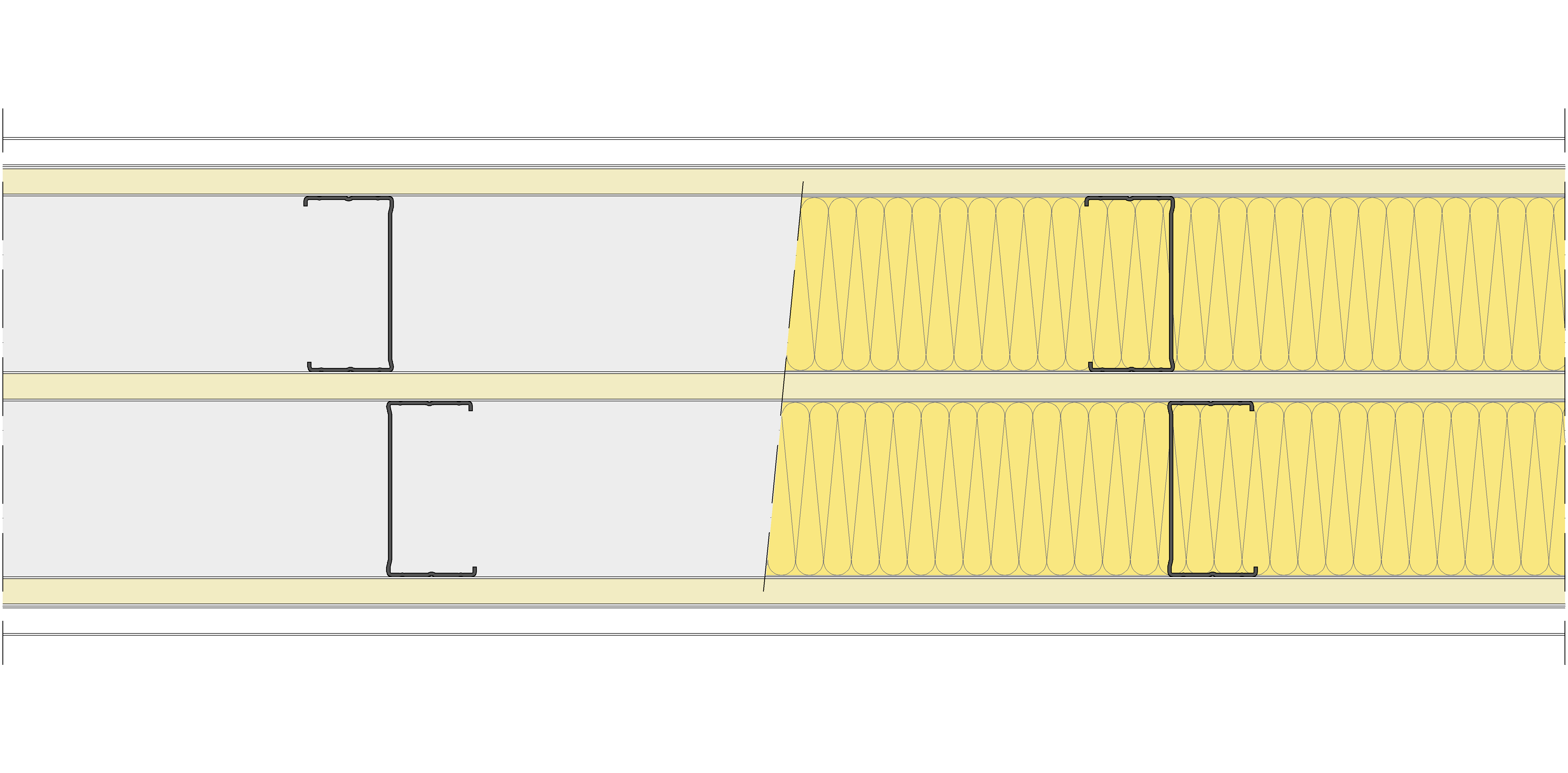 Tabique Pladur® 255/400 (90-45+15+90-45) 1N A1-3N-1N A1 2MW Arriostrado