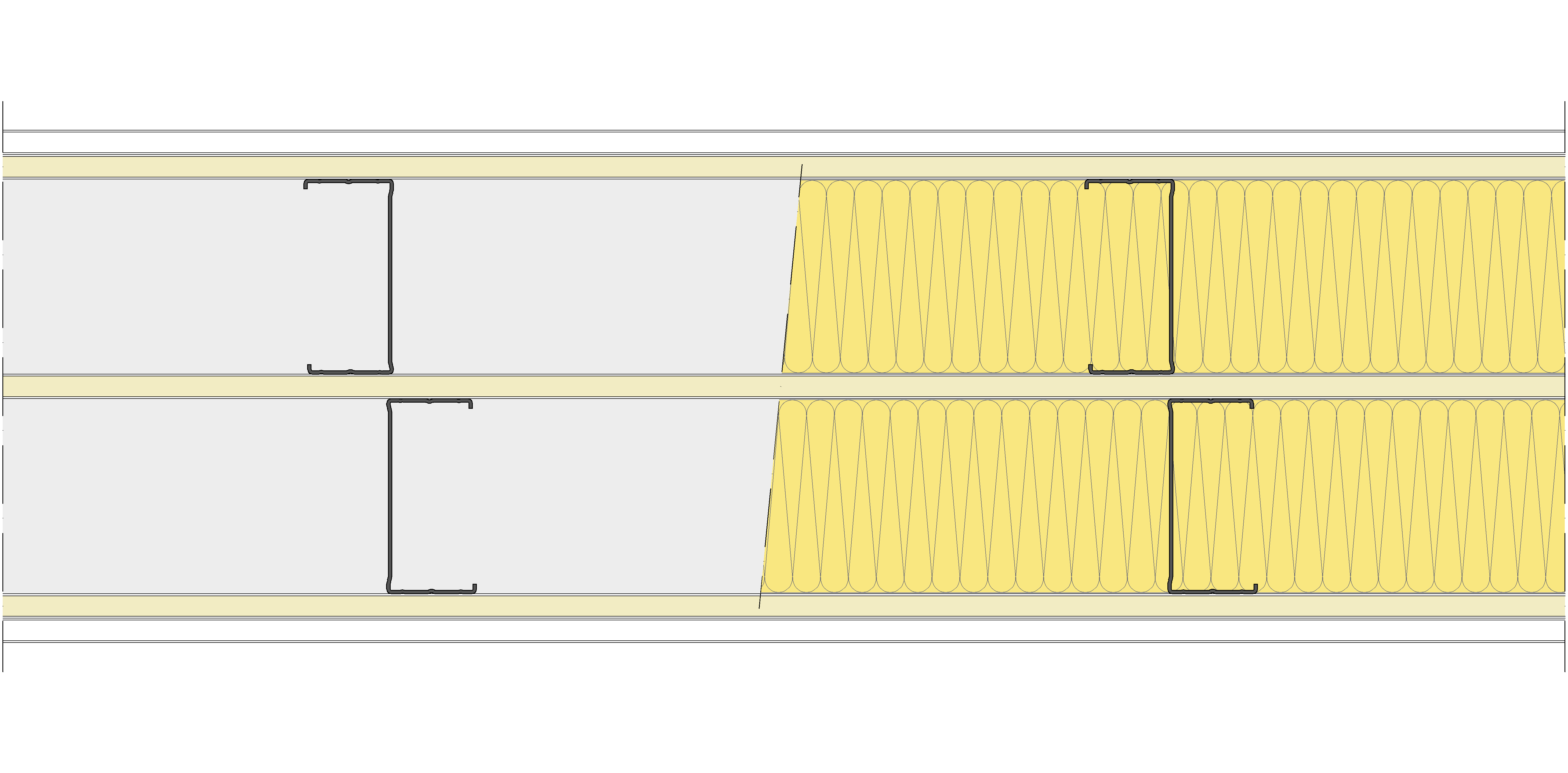 Tabique Pladur® 262,5/400 (100-45+12,5+100-45) 1N A1-3N-1N A1 2MW Arriostrado