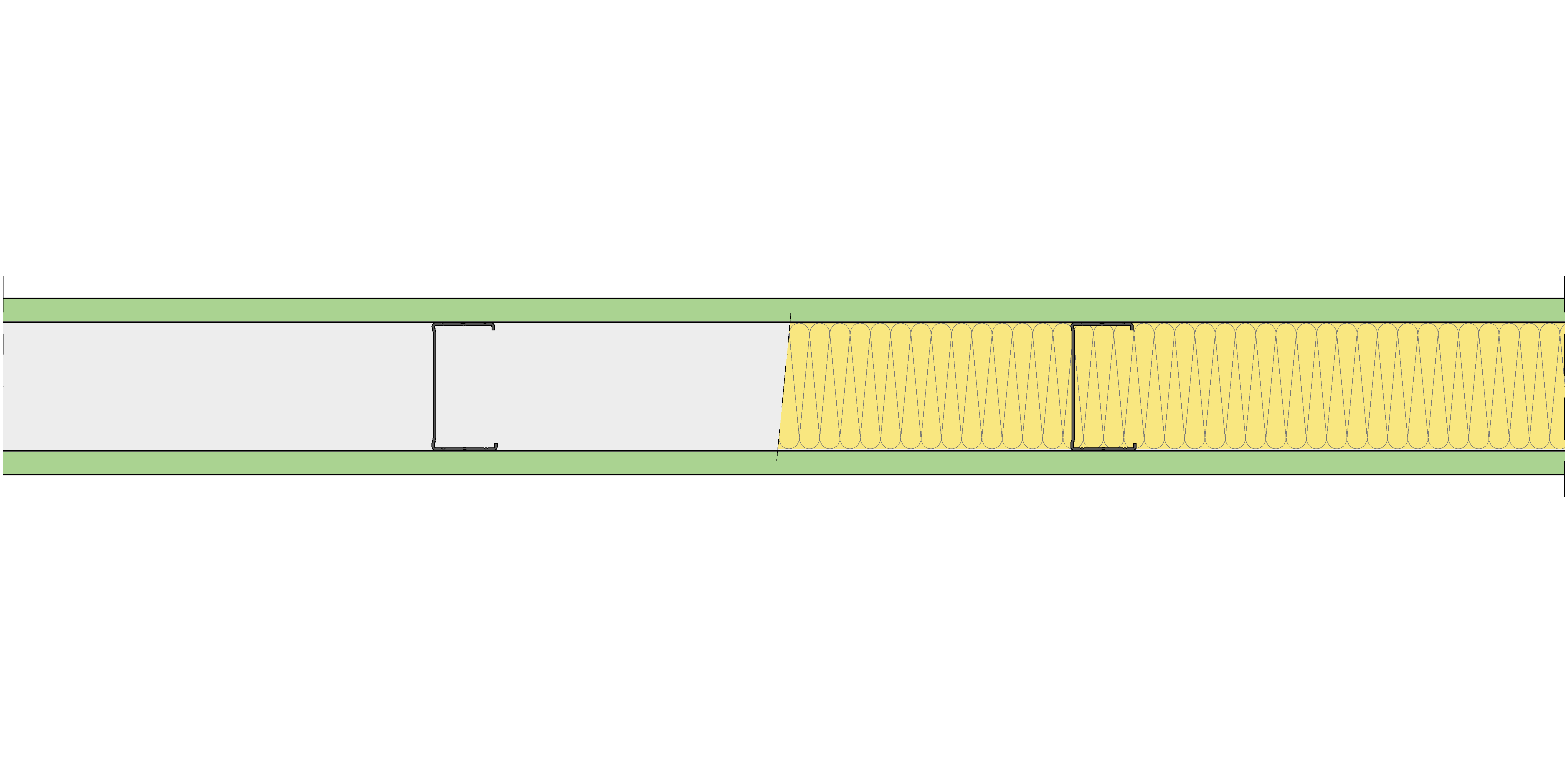 Tabique Pladur® 126/450 (90-45) 2MAGNA H1 MW