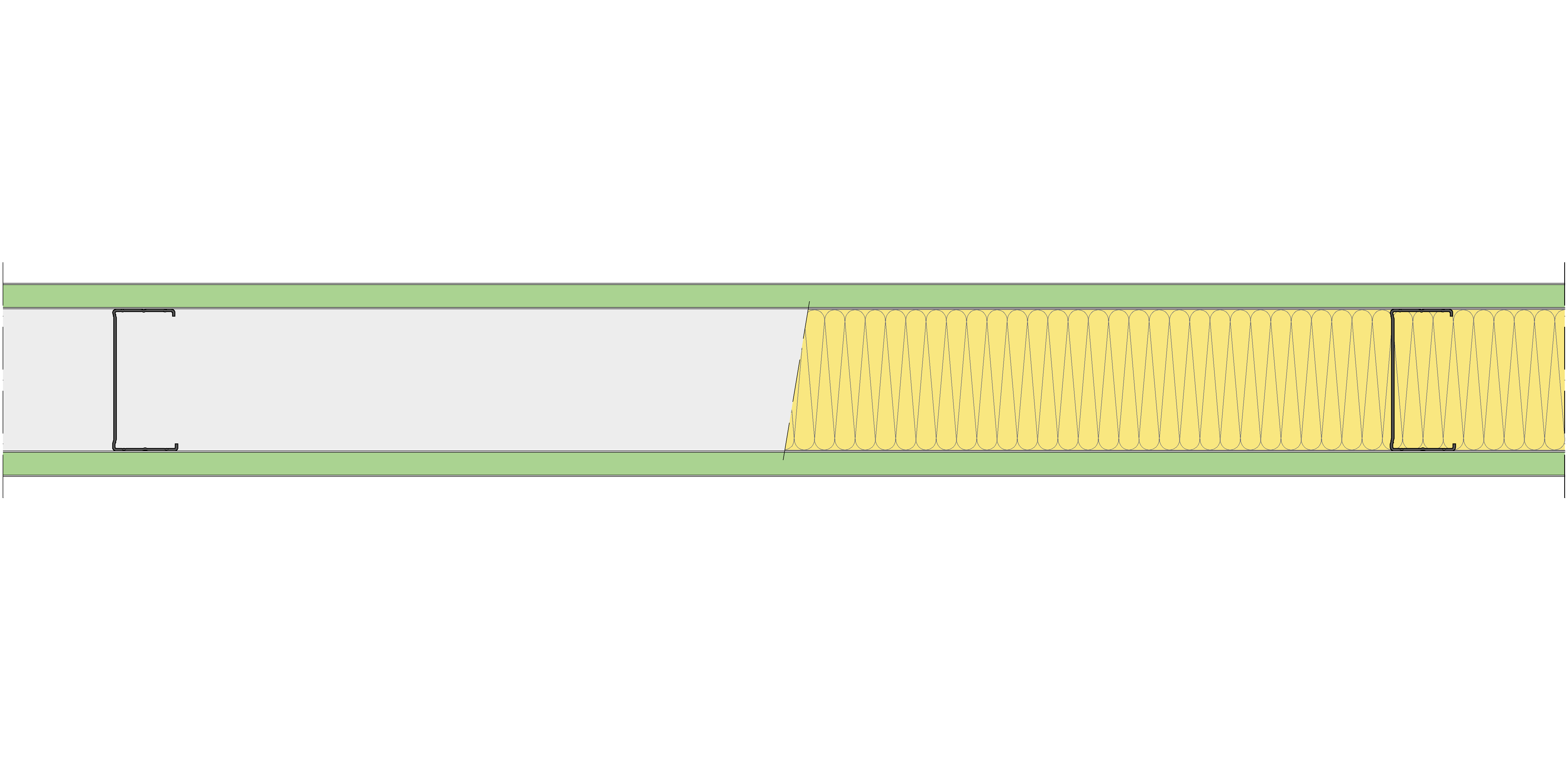 Tabique Pladur® 136/900 (100-45) 2MAGNA H1 MW