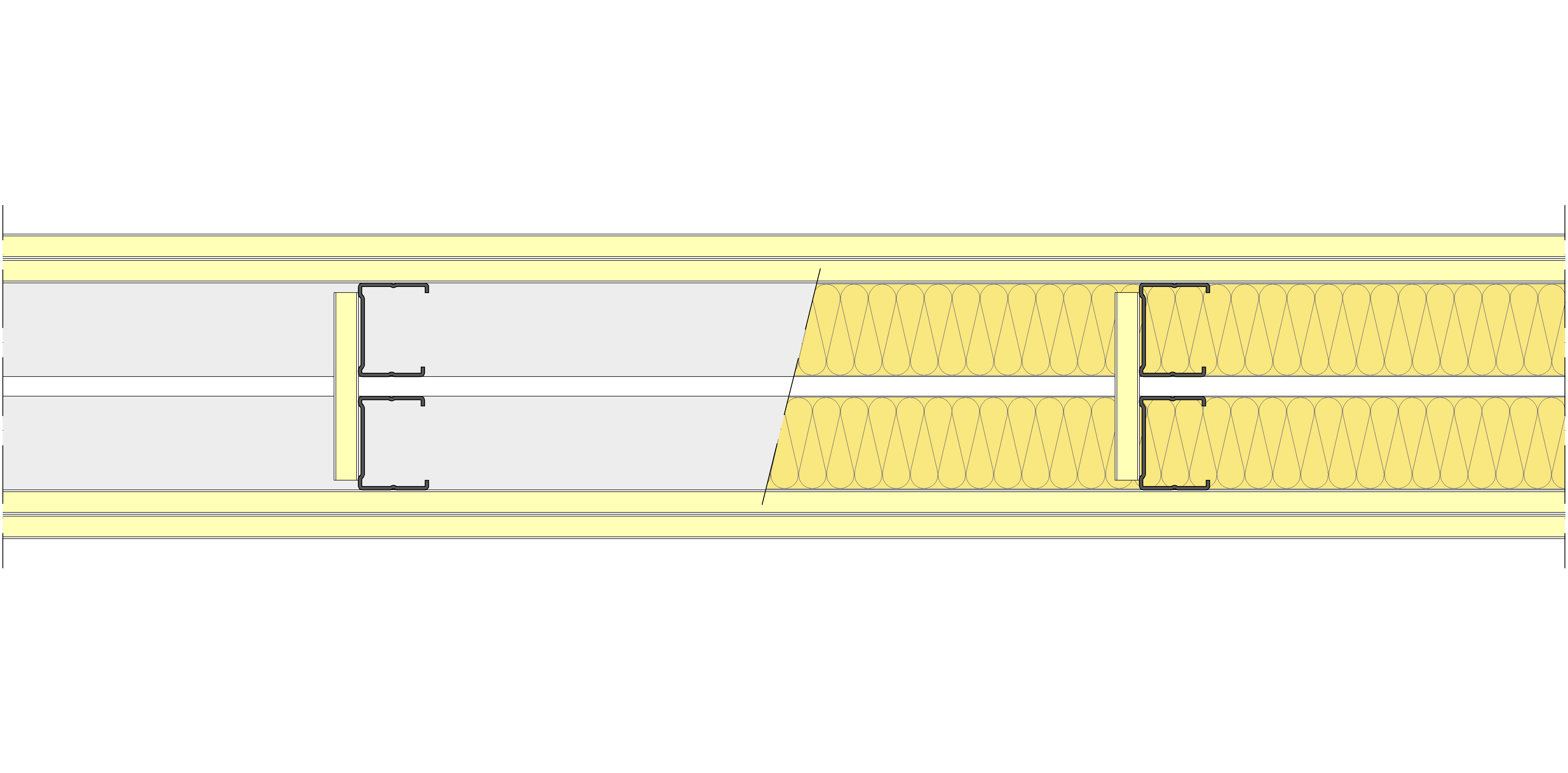 Tabique Pladur® 146/400 (48-35+e+48-35) 4I 2MW Arriostrado