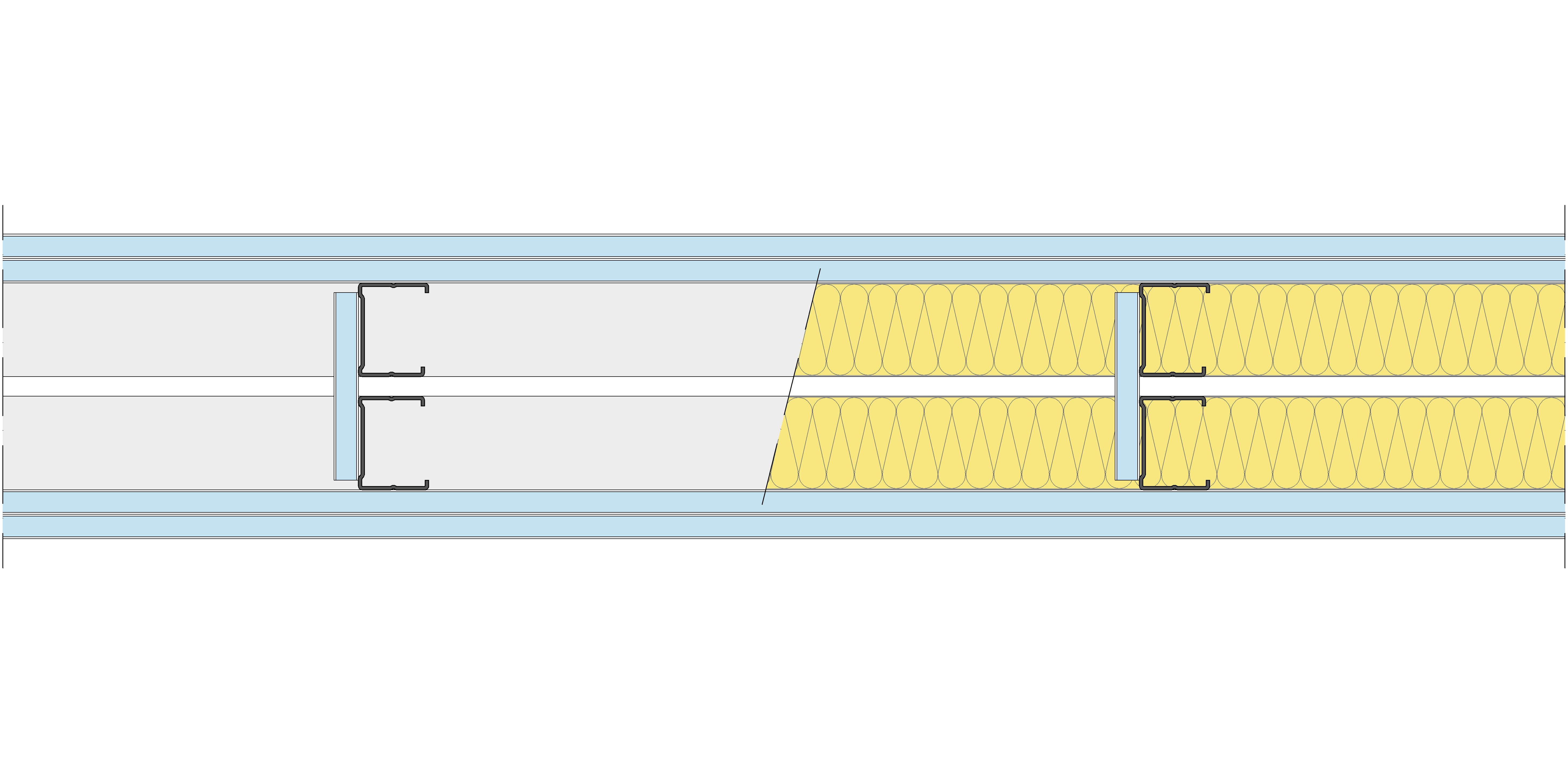 Tabique Pladur® 146/400 (48-35+e+48-35) 4OMNIA 2MW Arriostrado