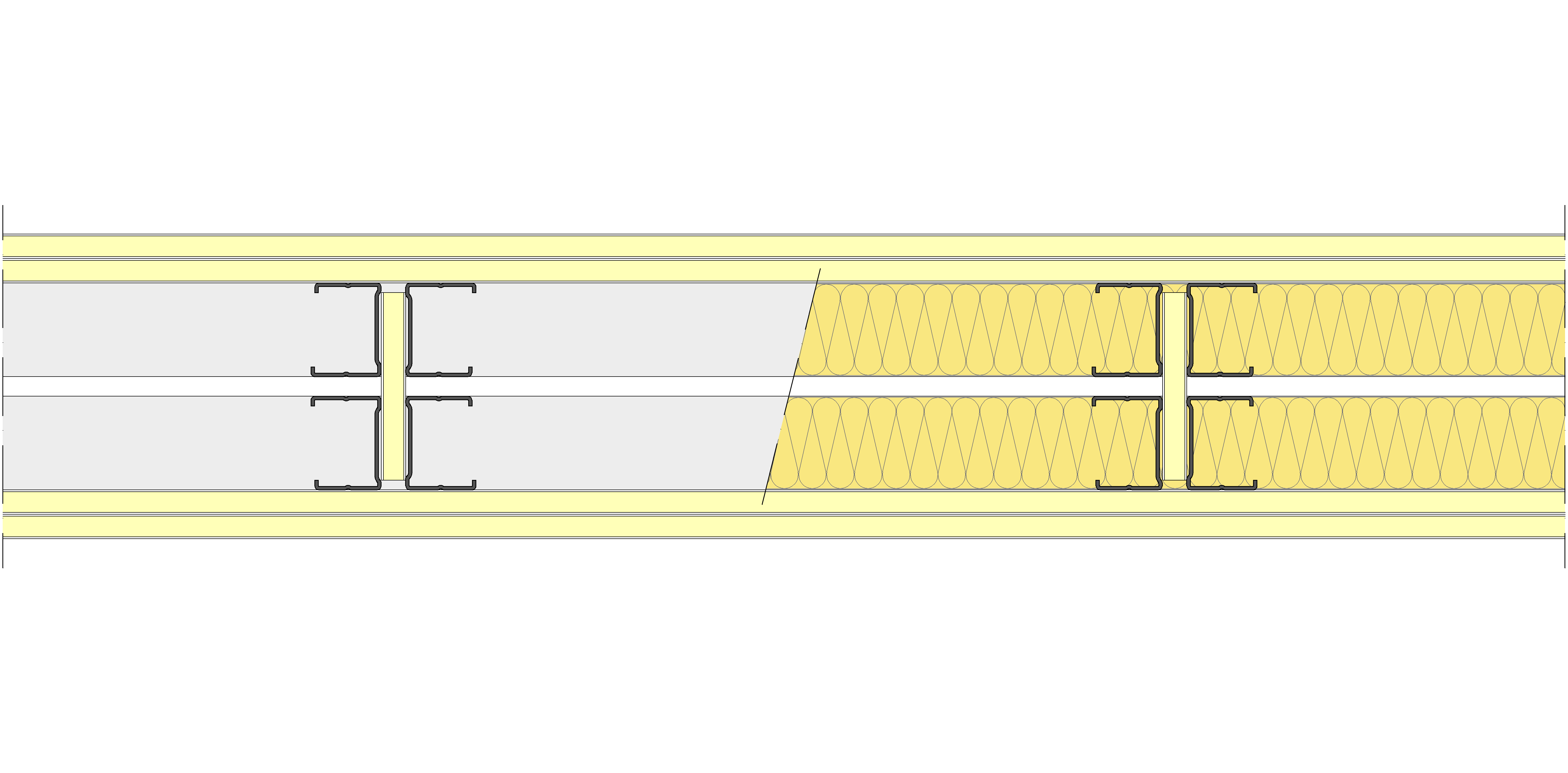 Tabique Pladur® 146/400 (48-35H+e+48-35H) 4I 2MW Arriostrado