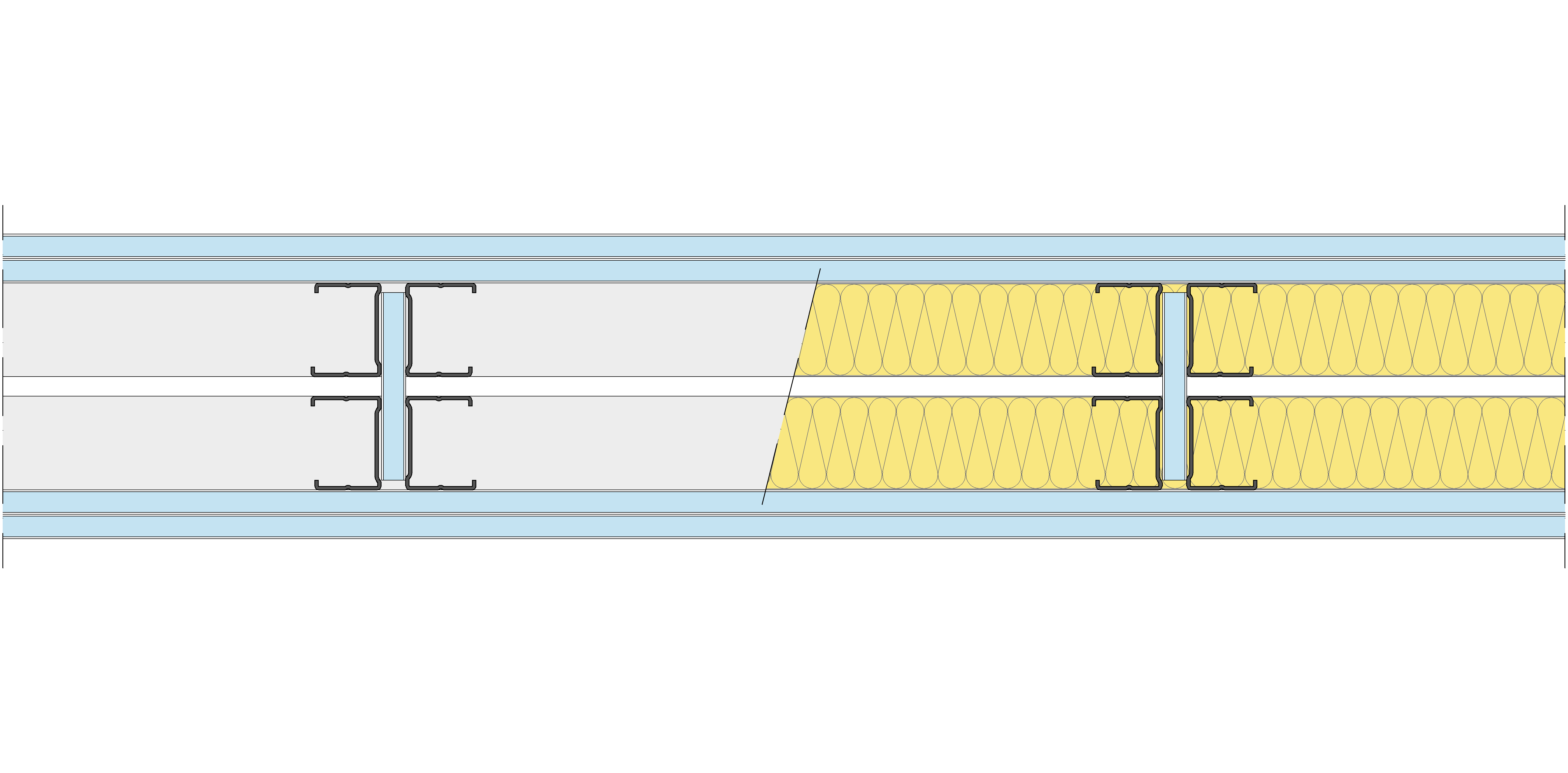 Tabique Pladur® 146/400 (48-35H+e+48-35H) 4OMNIA 2MW Arriostrado