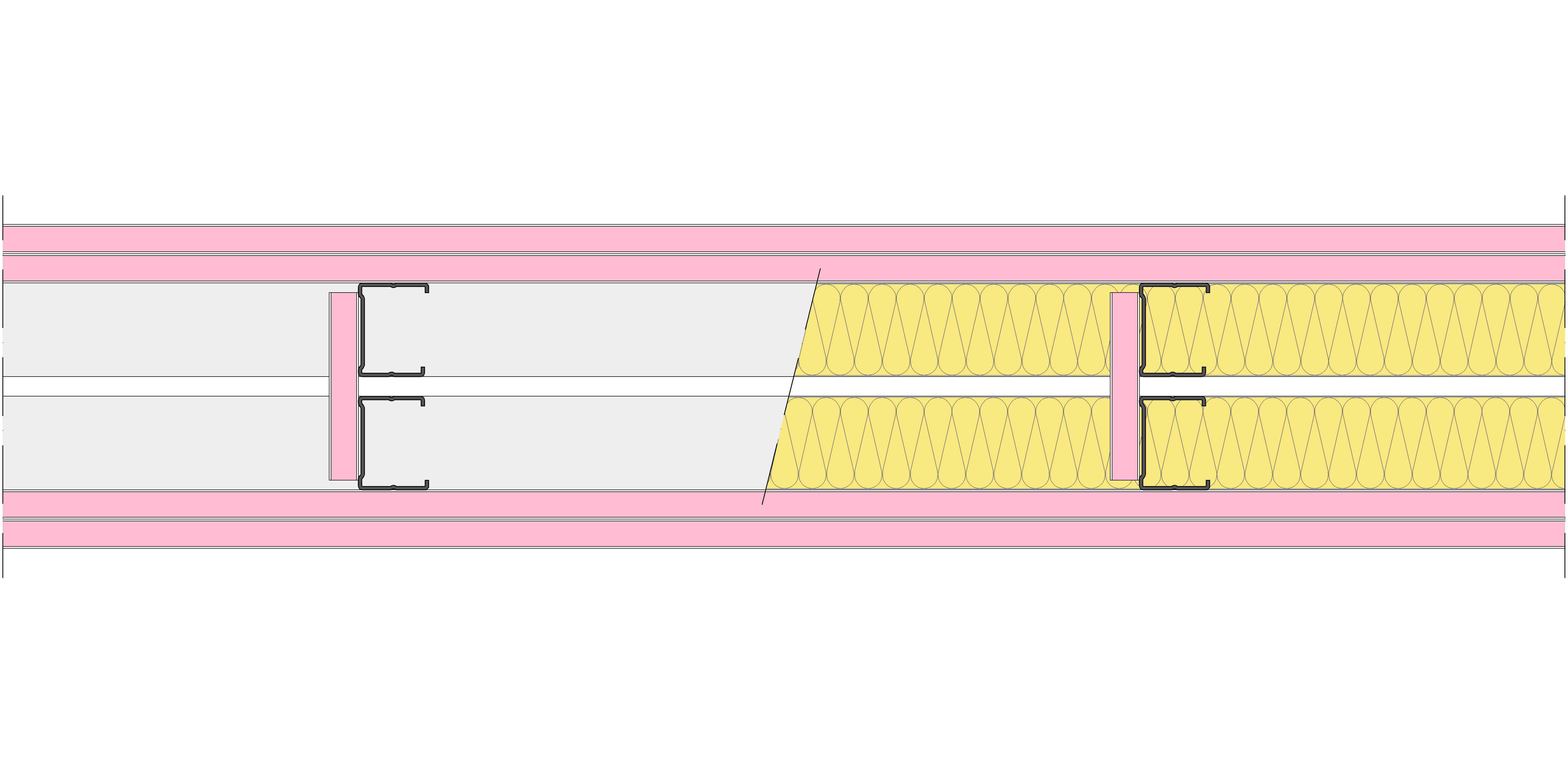 Tabique Pladur® 156/400 (48-35+e+48-35) 4F 2MW Arriostrado