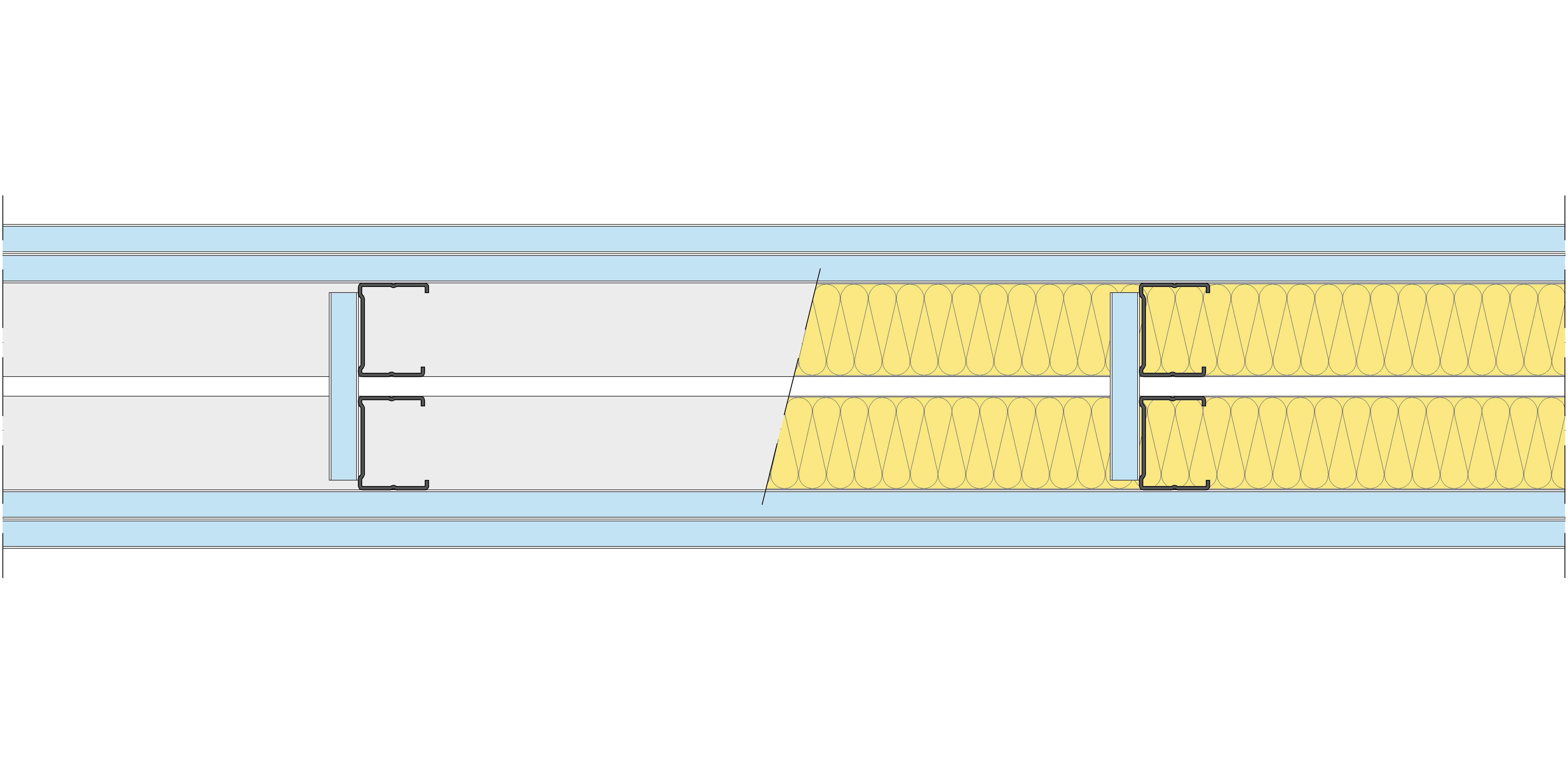Tabique Pladur® 156/400 (48-35+e+48-35) 4OMNIA 2MW Arriostrado