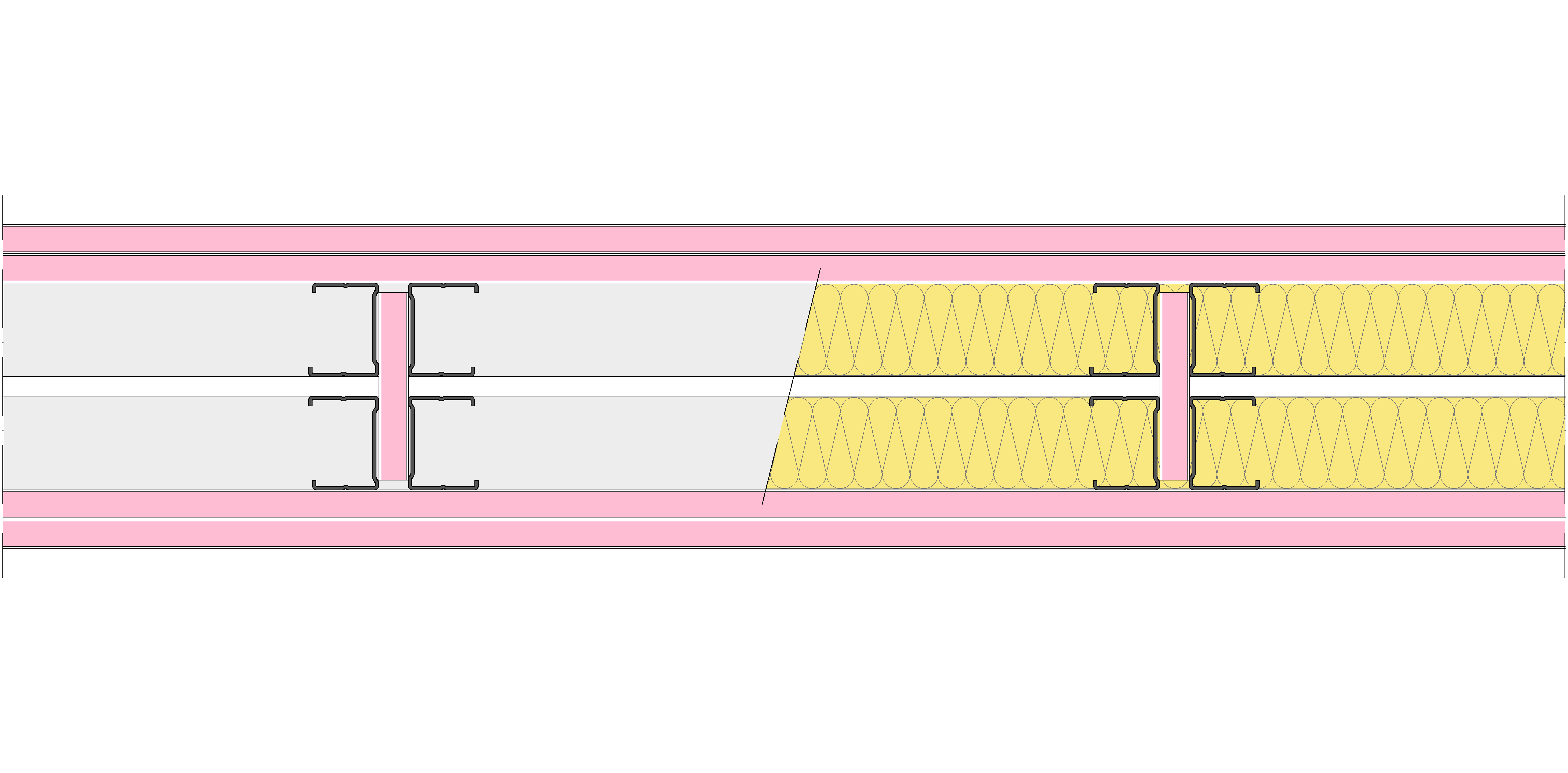 Tabique Pladur® 156/400 (48-35H+e+48-35H) 4F 2MW Arriostrado