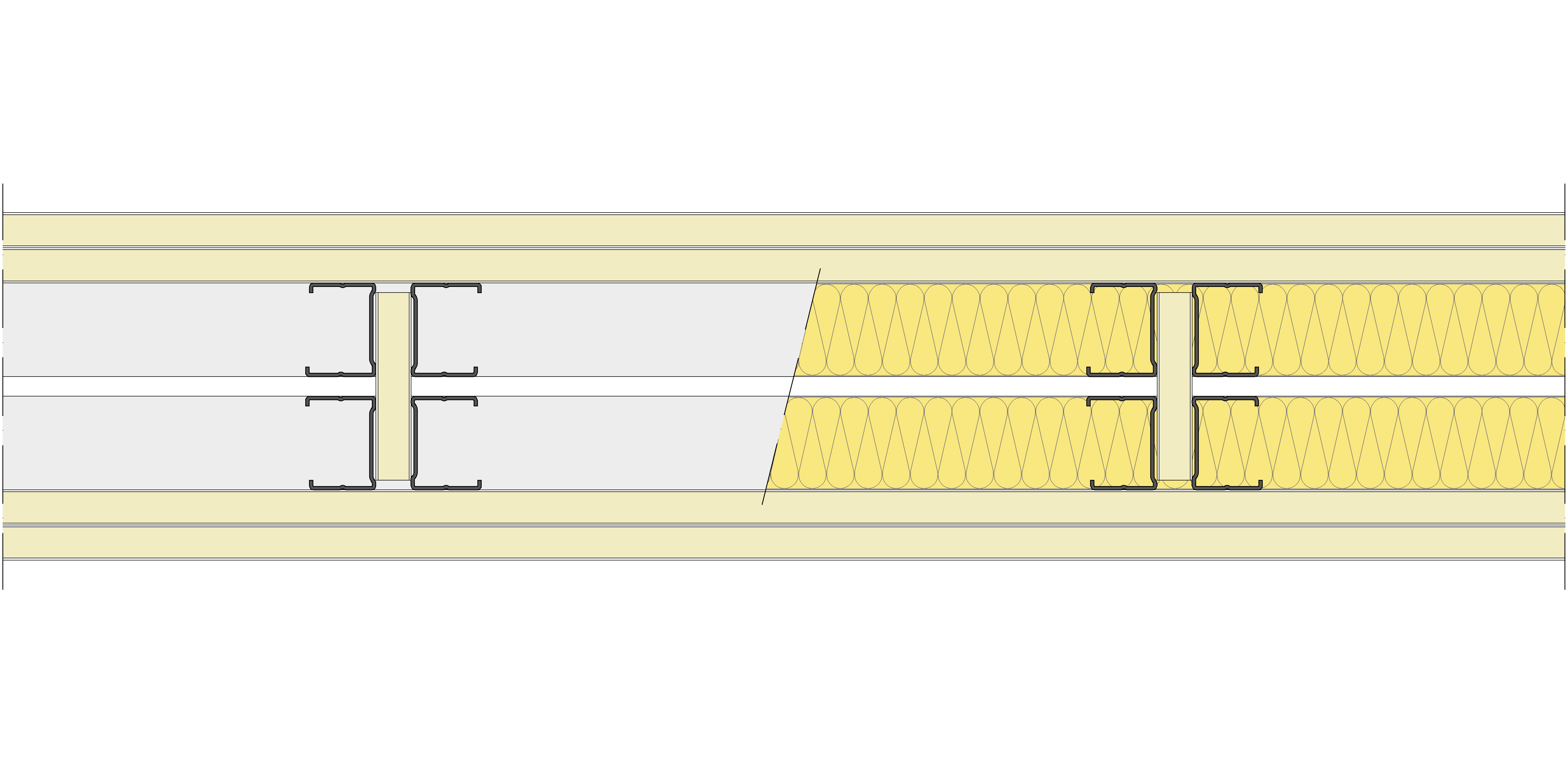 Tabique Pladur® 168/400 (48-35H+e+48-35H) 4N 2MW Arriostrado