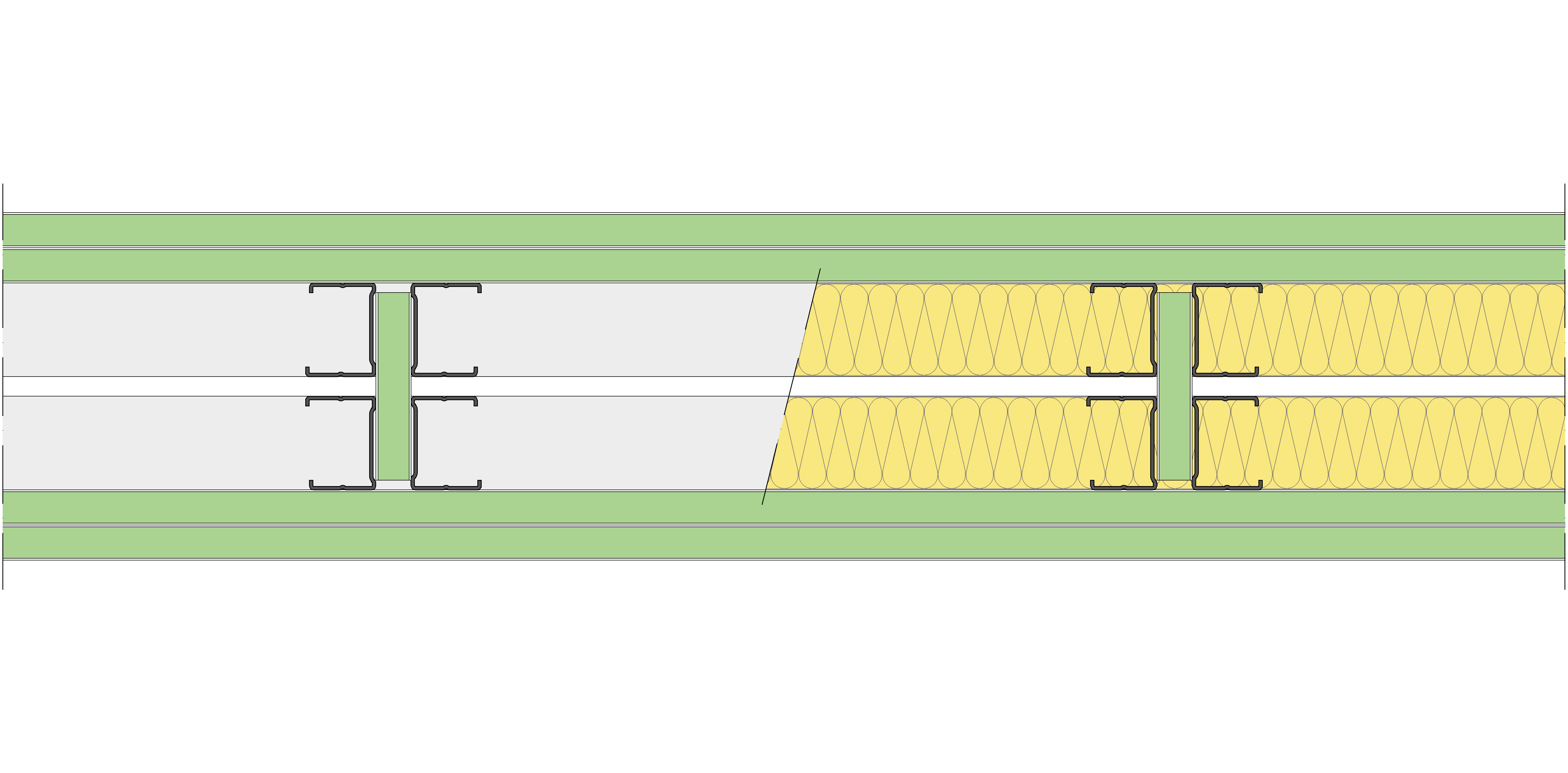 Tabique Pladur® 168/400 (48-35H+e+48-35H) 4H1 2MW Arriostrado