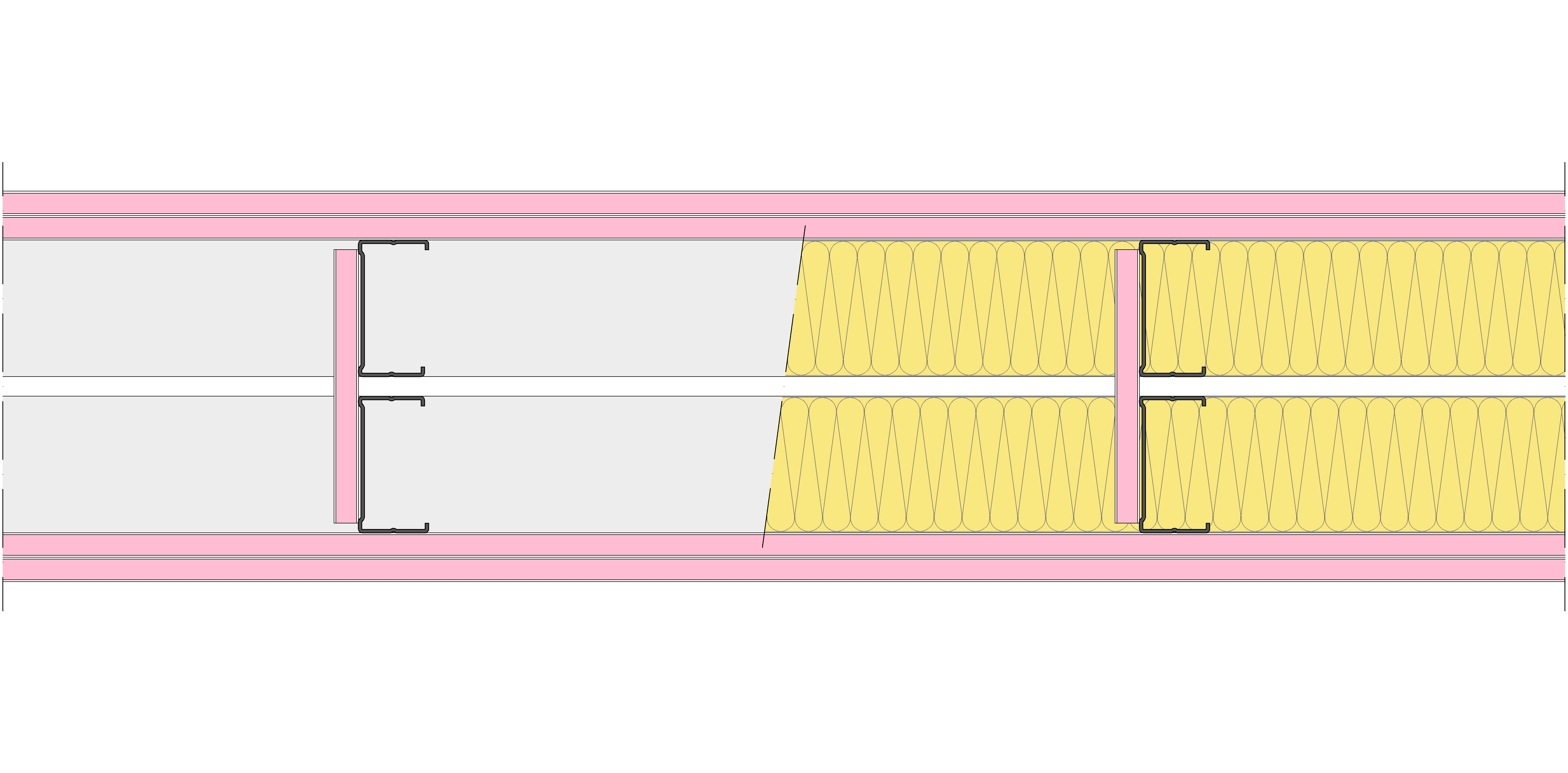 Tabique Pladur® 190/400 (70-35+e+70-35) 4F 2MW Arriostrado
