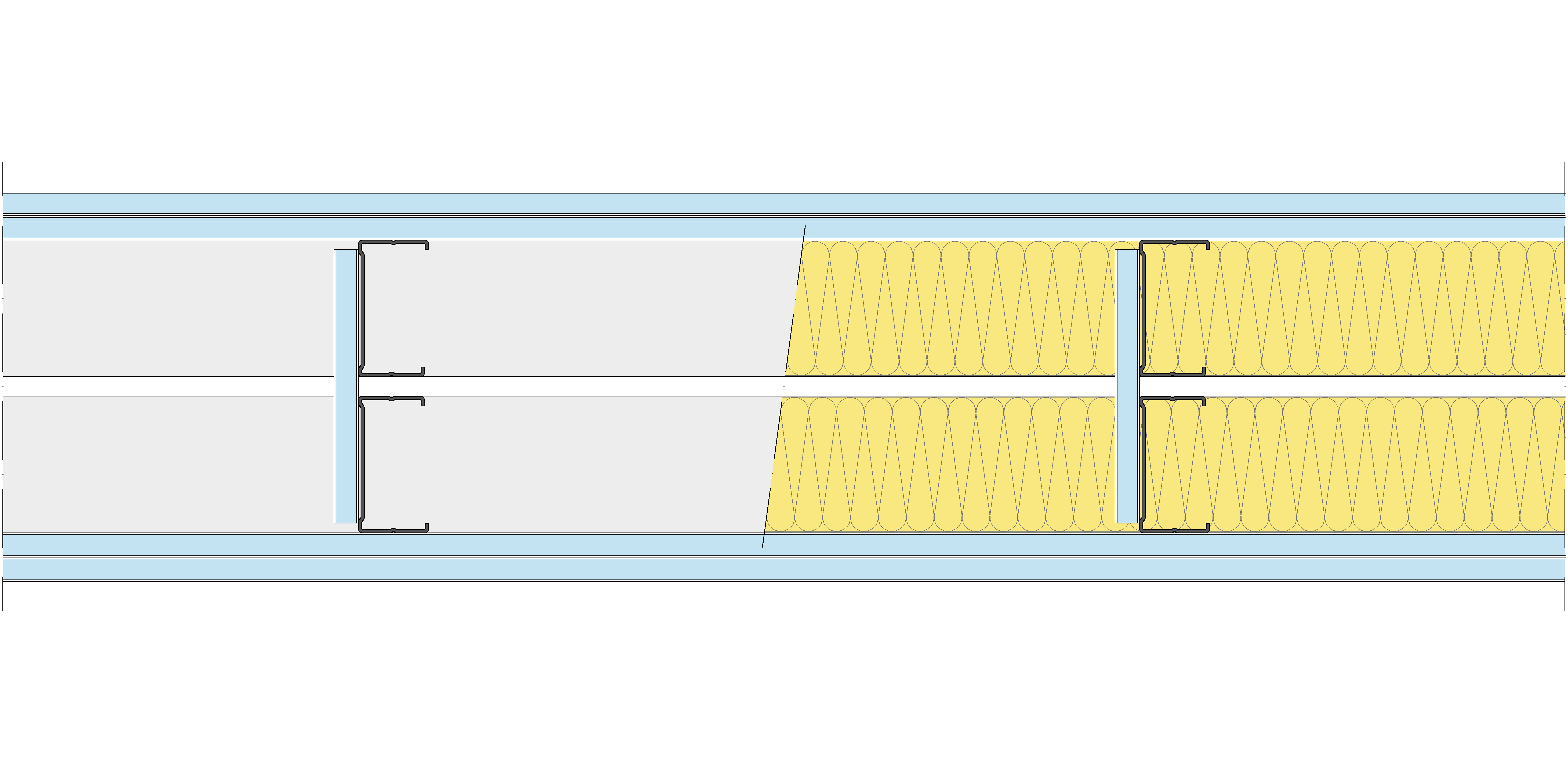 Tabique Pladur® 190/400 (70-35+e+70-35) 4OMNIA 2MW Arriostrado