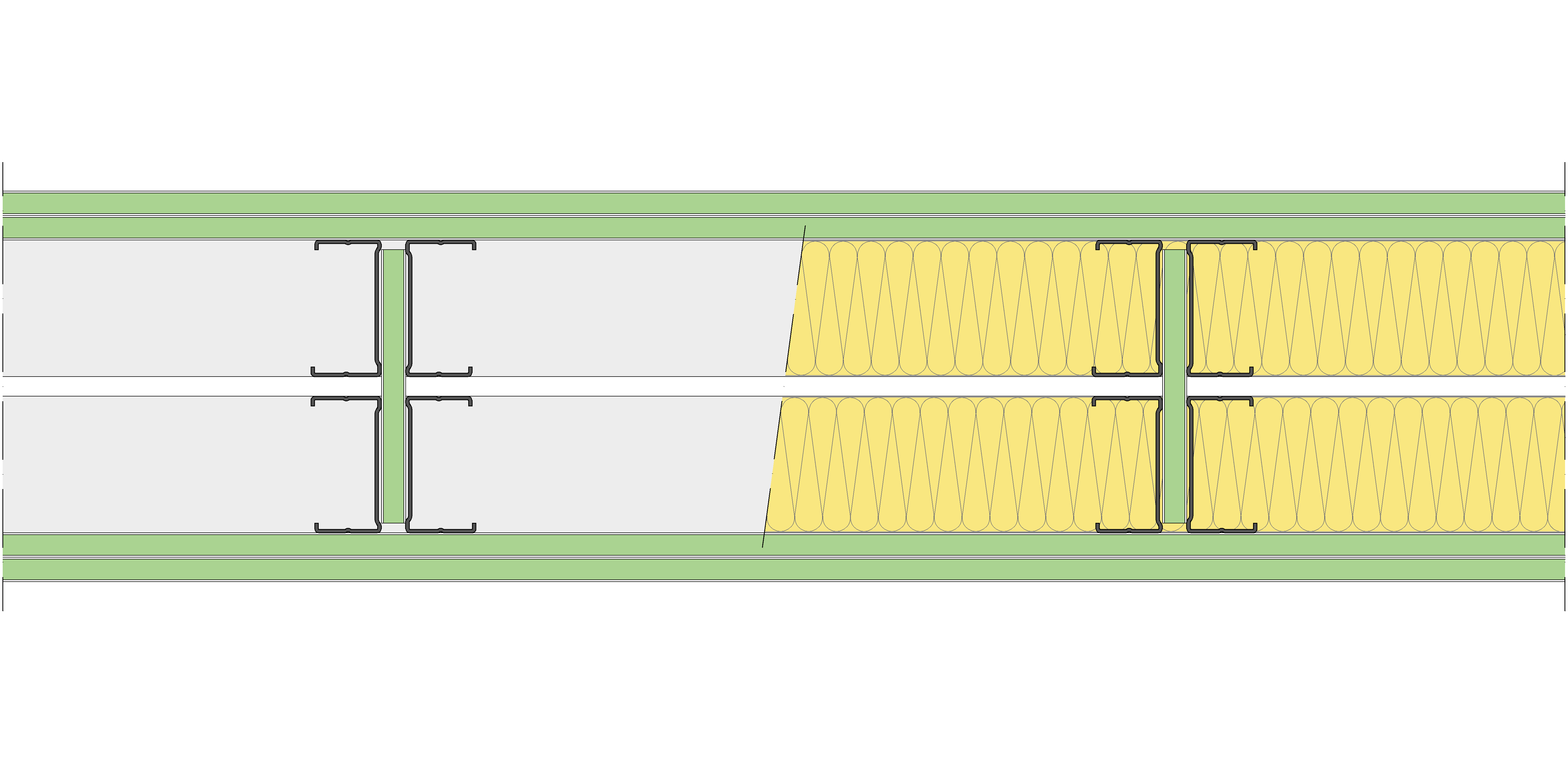 Tabique Pladur® 190/400 (70-35H+e+70-35H) 4H1 2MW Arriostrado