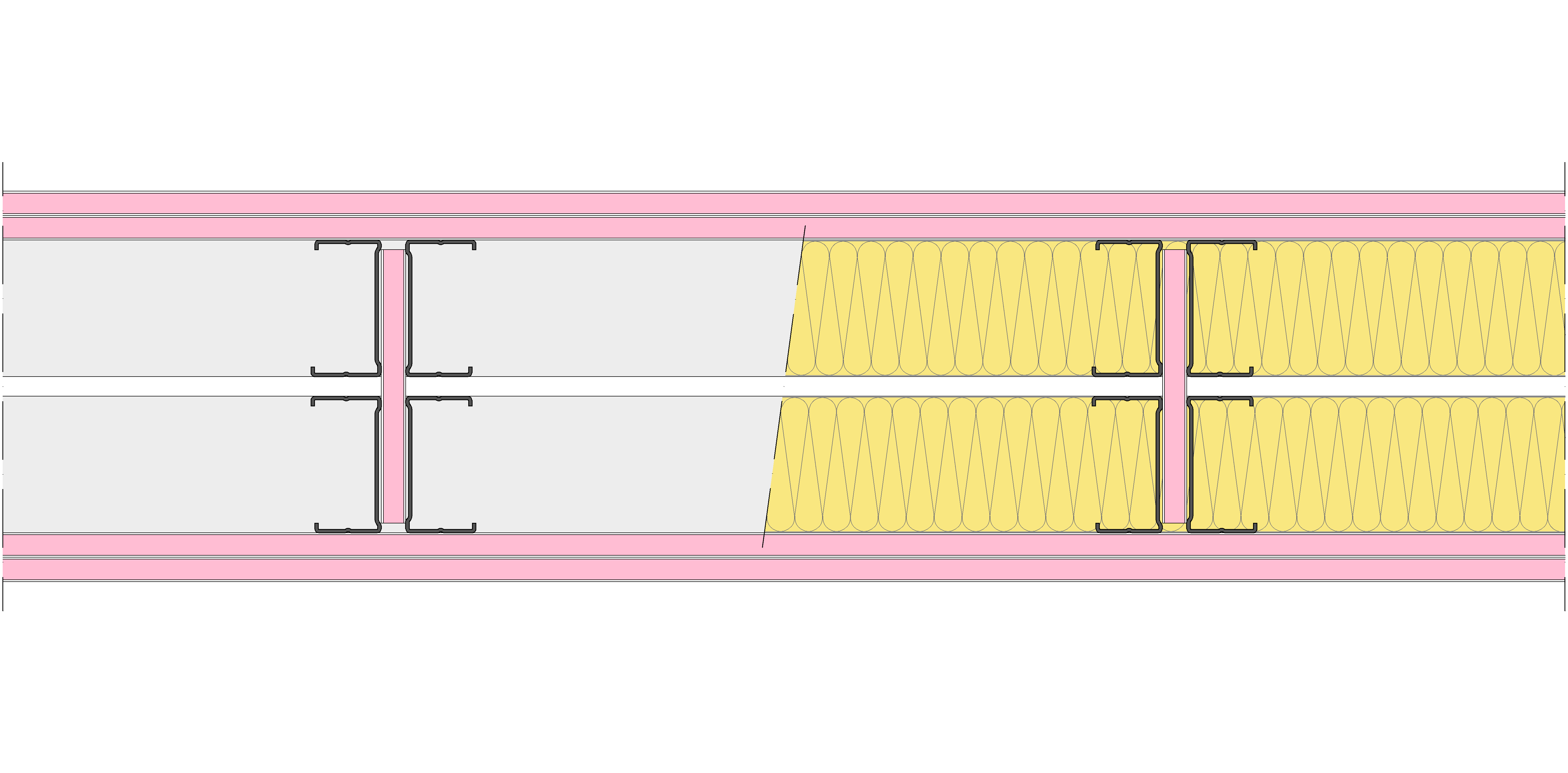 Tabique Pladur® 190/400 (70-35H+e+70-35H) 4F 2MW Arriostrado