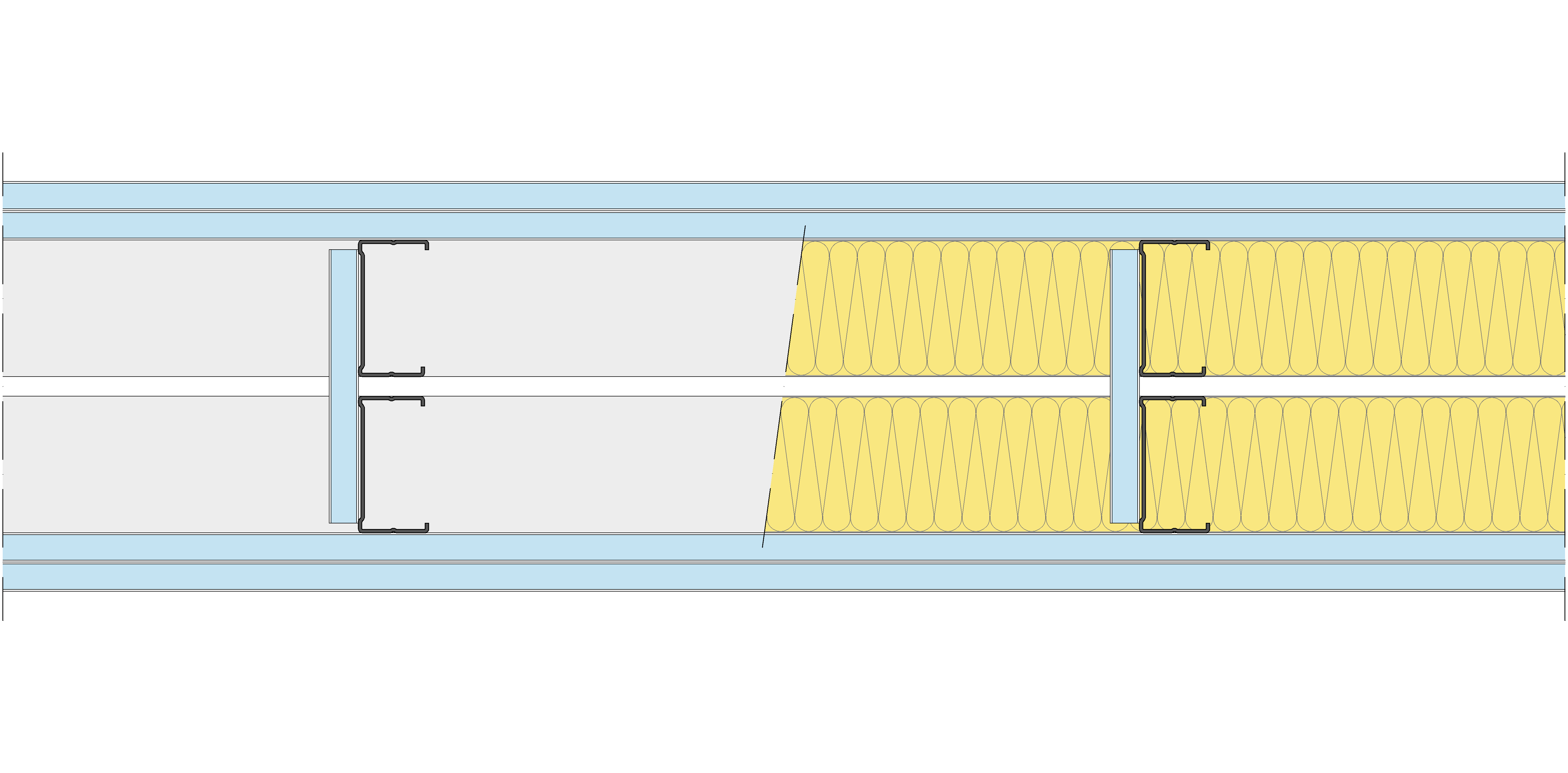 Tabique Pladur® 200/400 (70-35+e+70-35) 4OMNIA 2MW Arriostrado